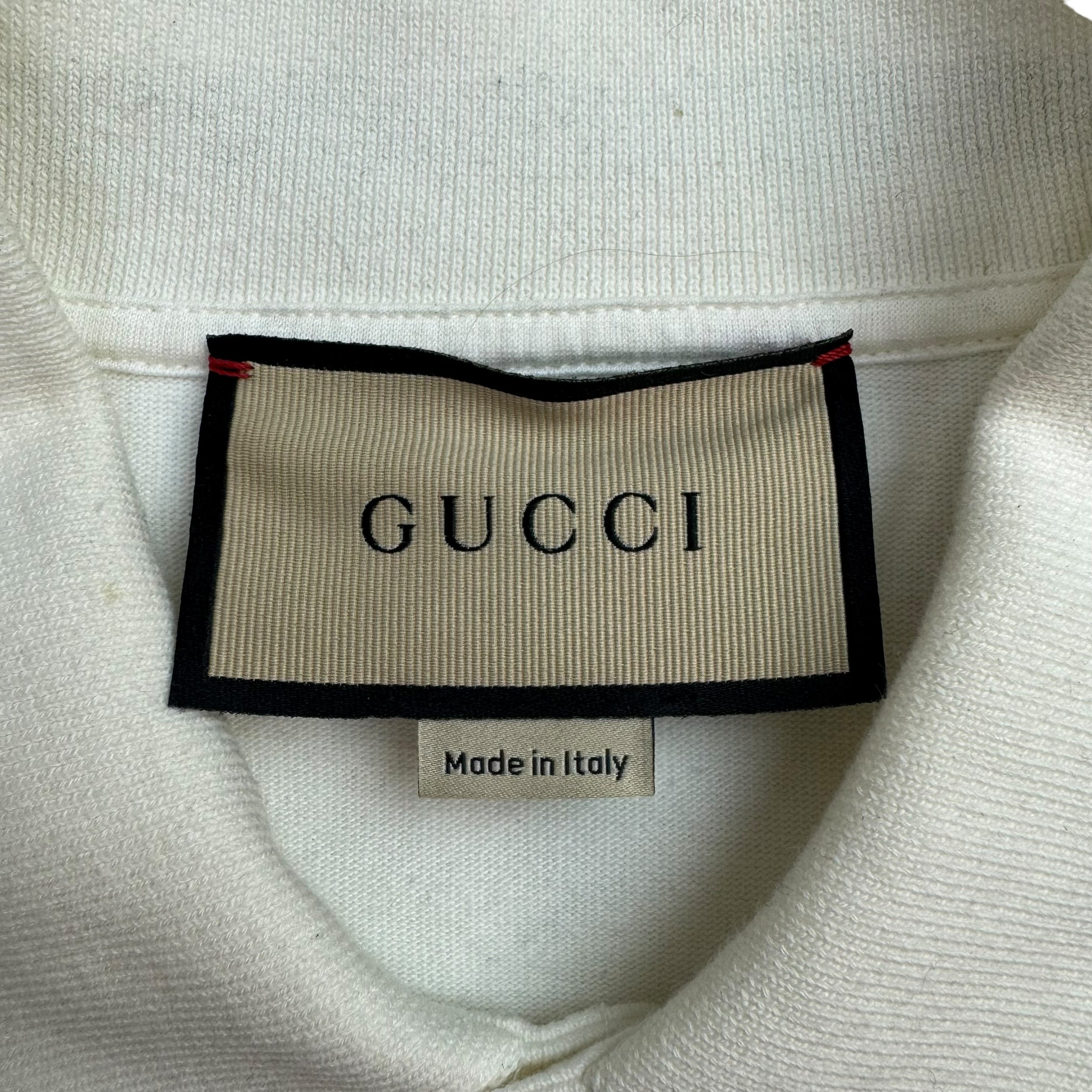 Gucci Web Logo Polo Tee White