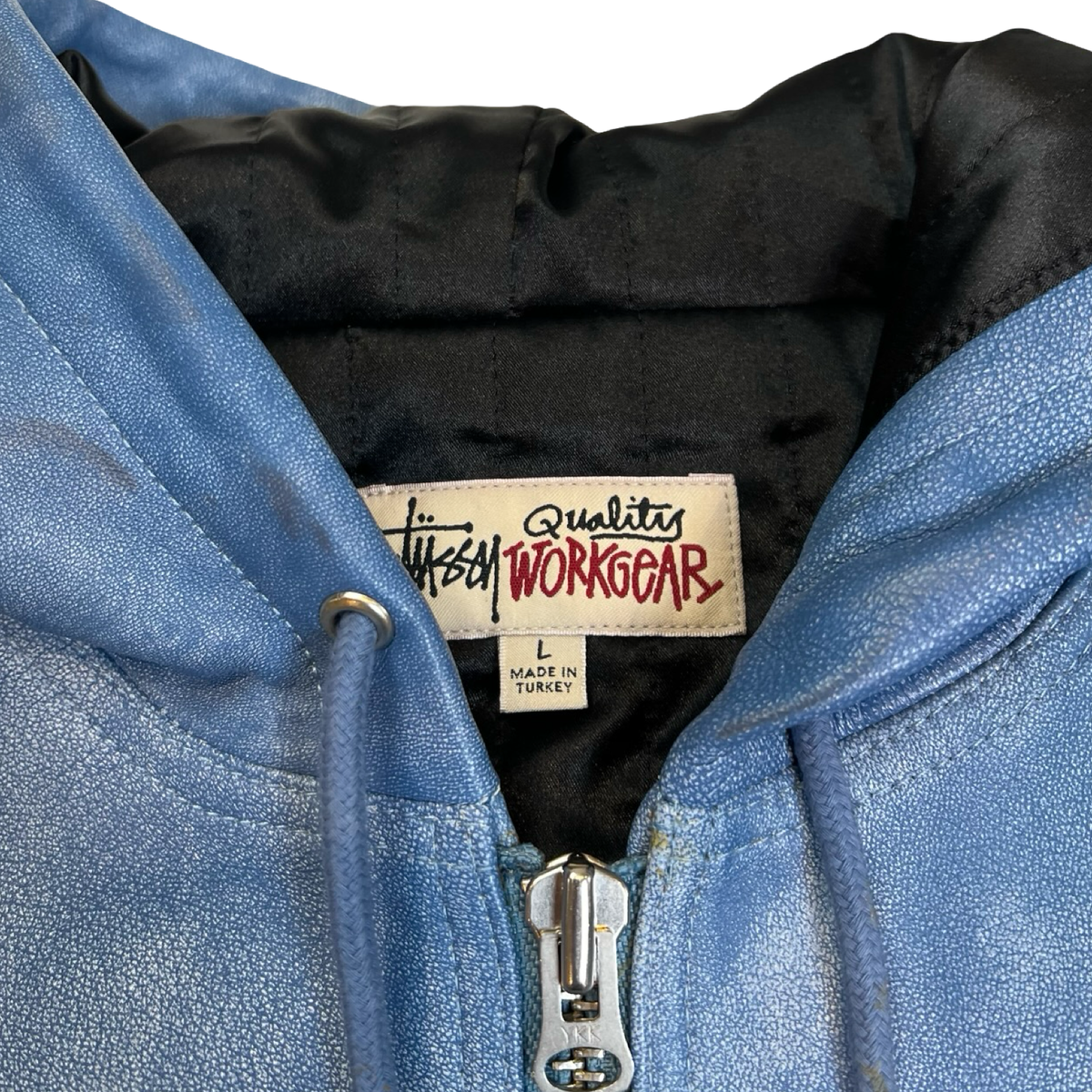 Stüssy Stonewash Leather Work Jacket Blue