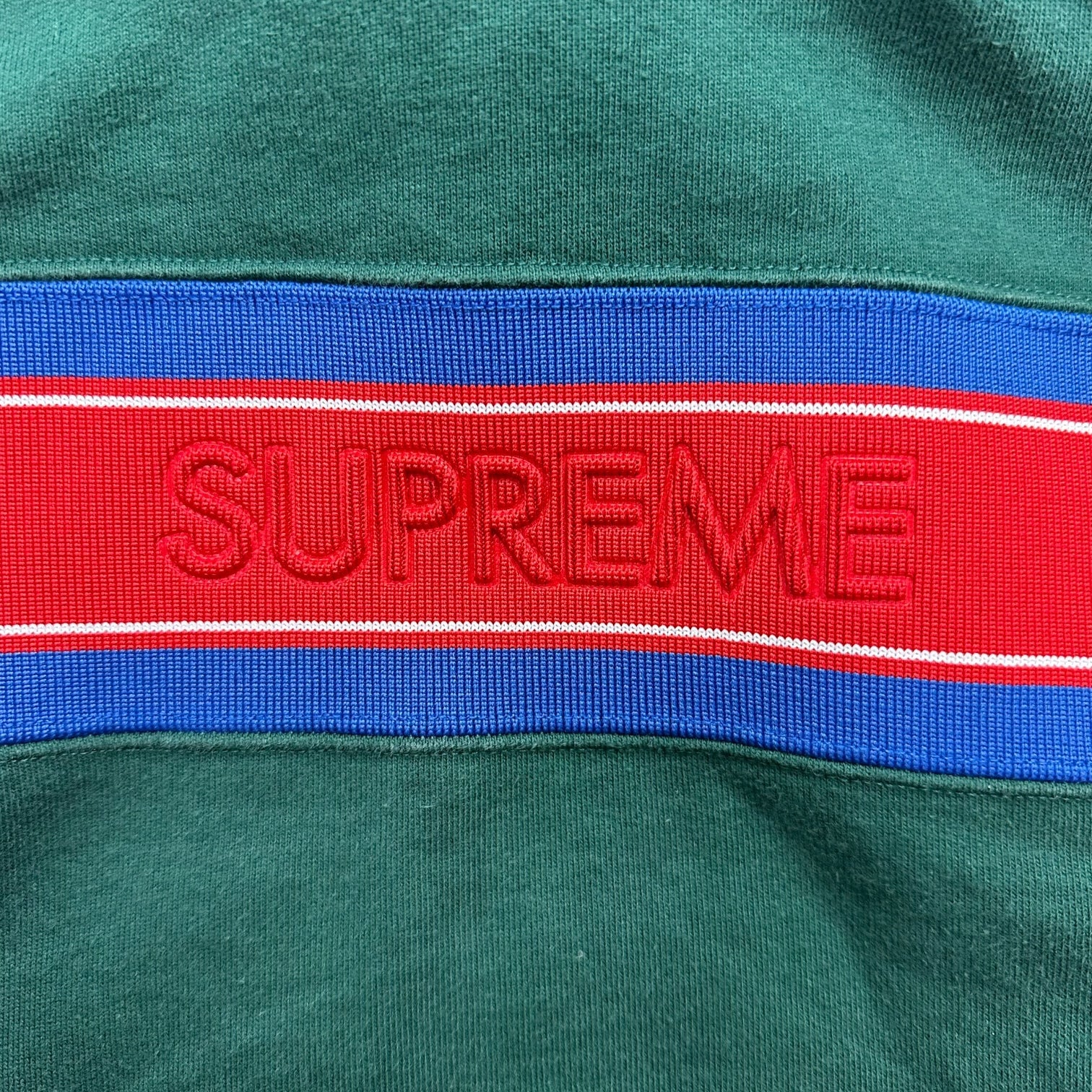 Supreme Chest Stripe Hoodie Green