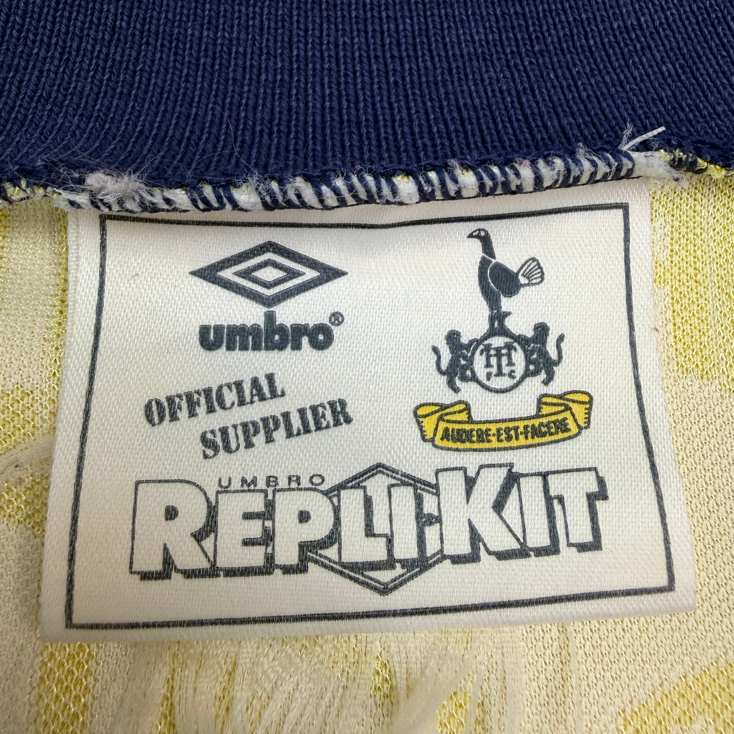 Vintage Umbro 1991-95 Tottenham Away Jersey Yellow
