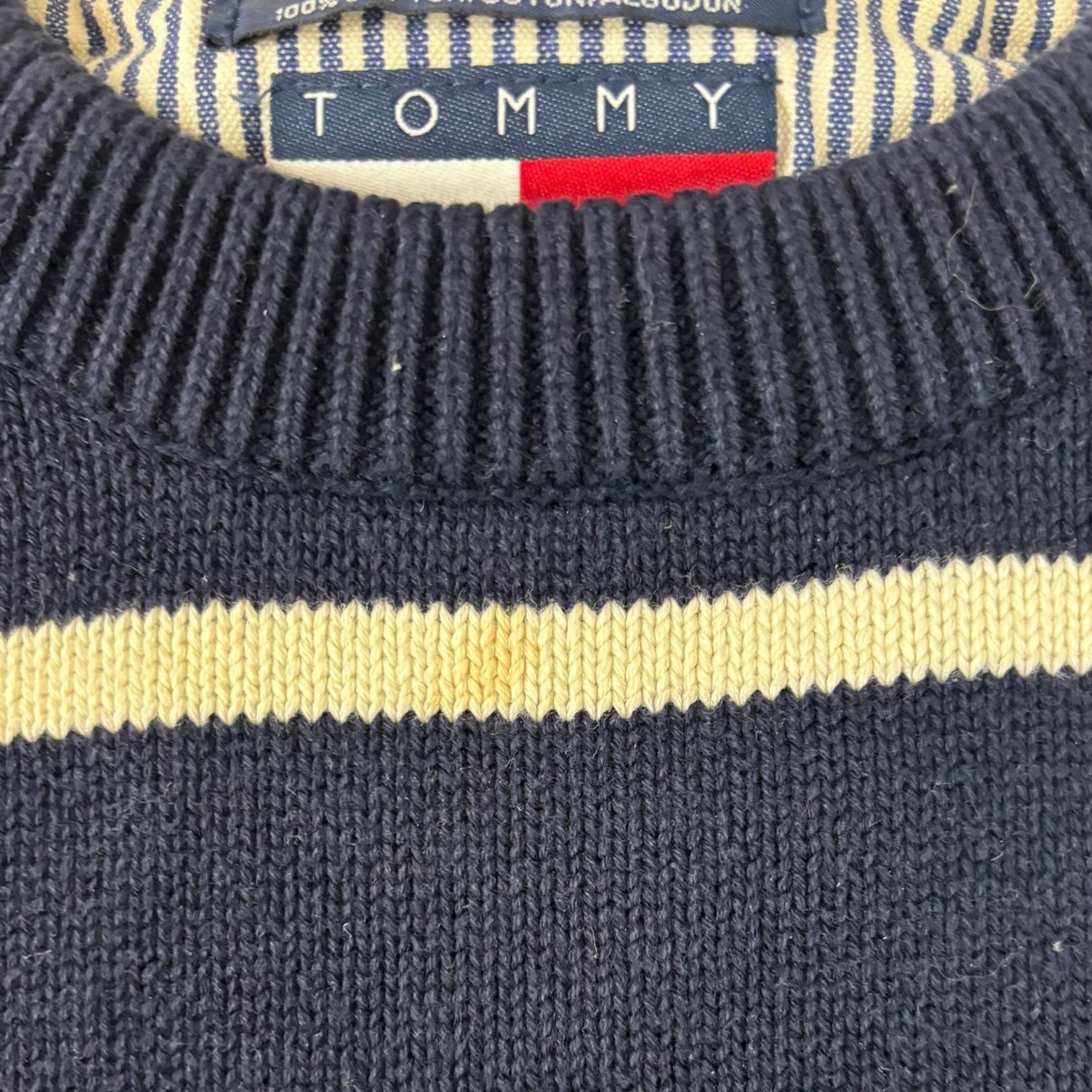 Vintage Tommy Hilfiger Striped Knit Sweater Navy