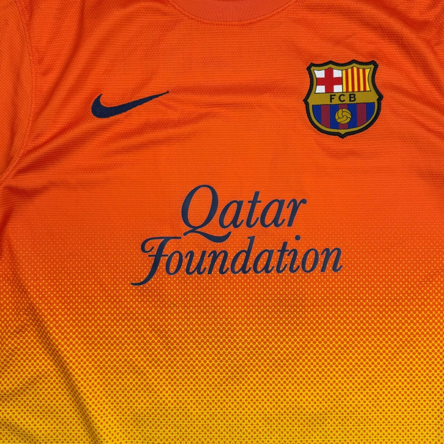 2012 Nike Barcelona Andrés Iniesta Away Jersey Orange/Yellow