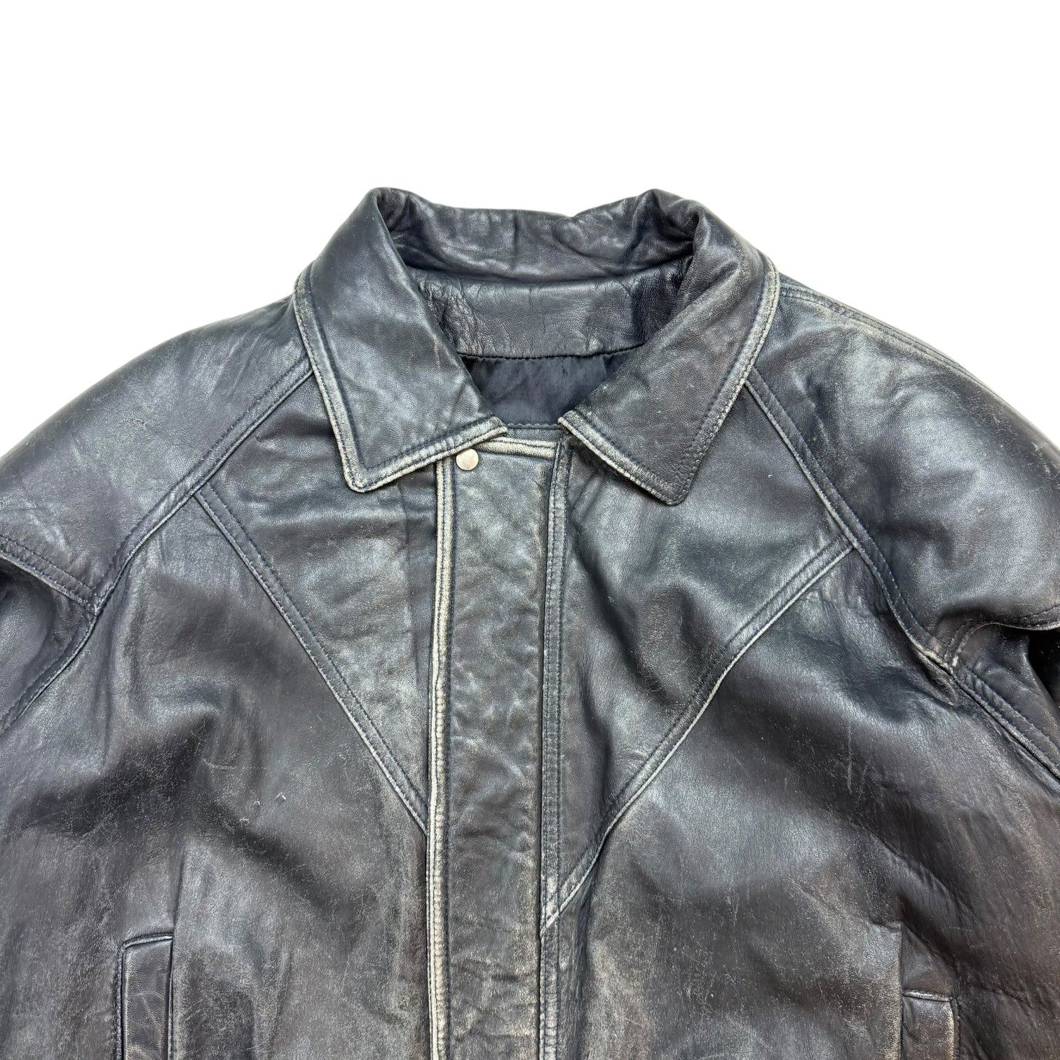 Vintage The Leather People Leather Bomber Jacket Black