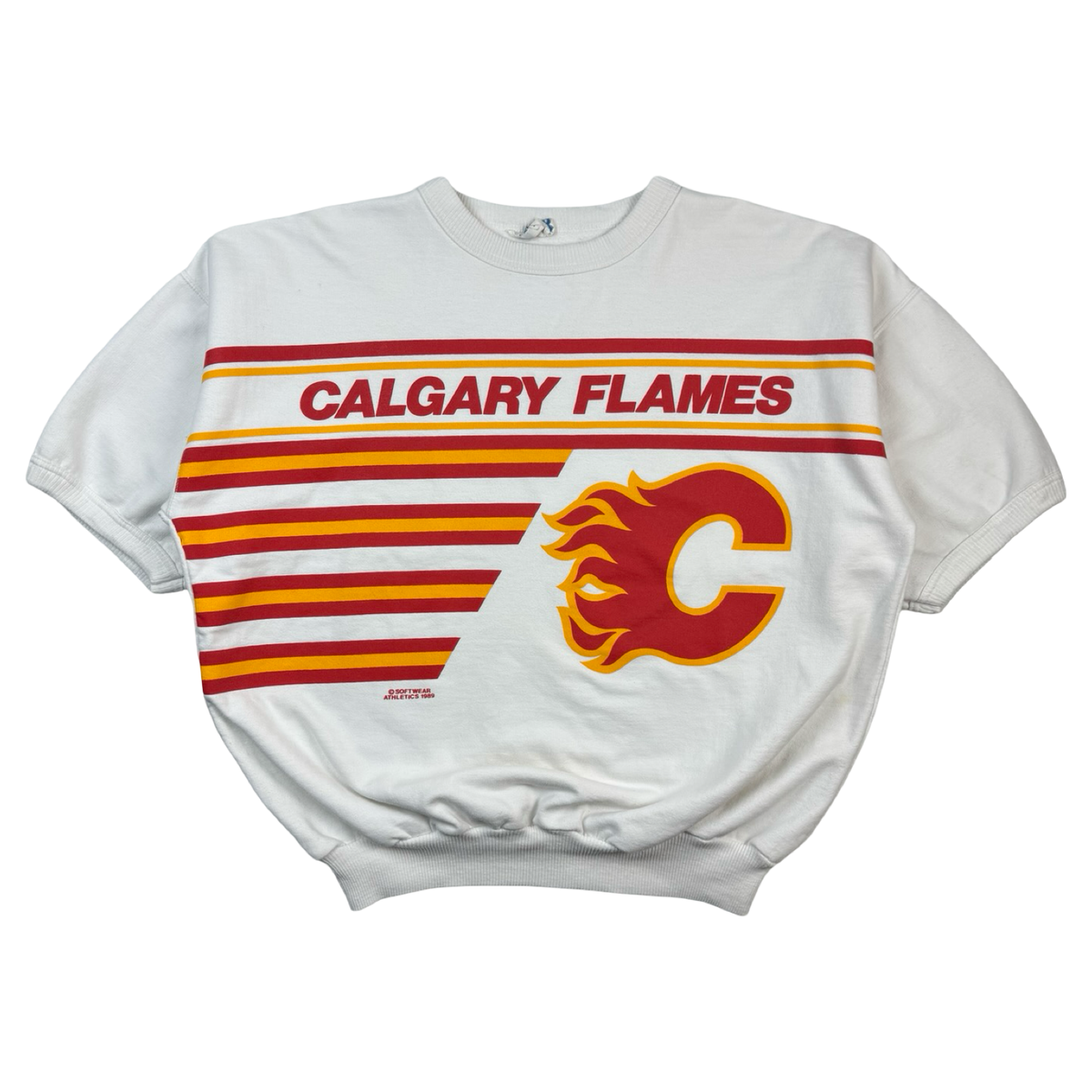 1989 Calgary Flames Short Sleeve Sweater Shirt