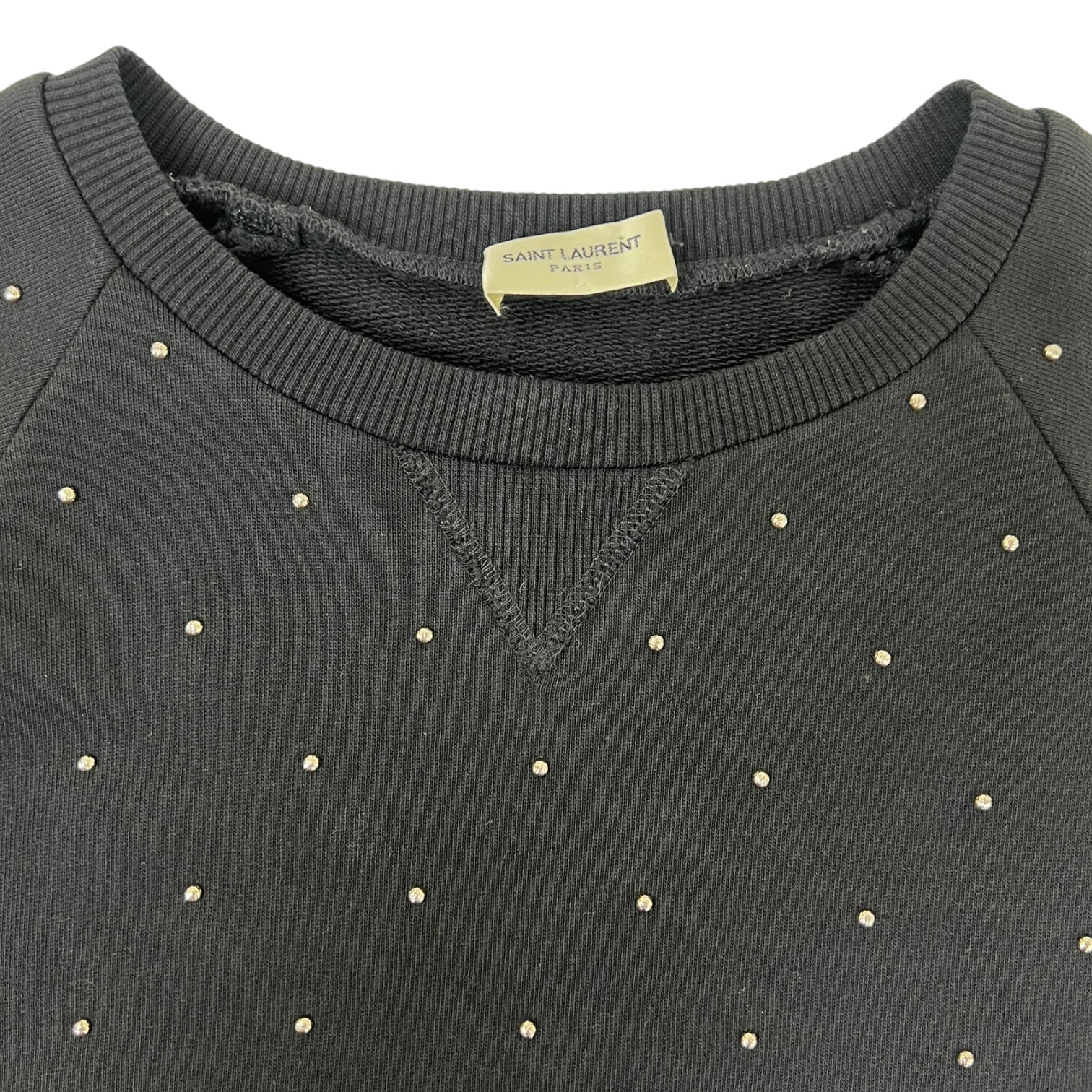 Saint Laurent Studded Crewneck Sweater Black