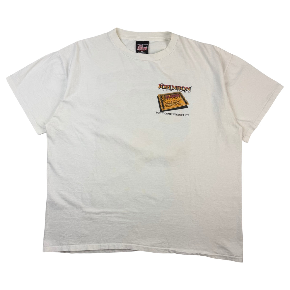 1992 The Big Johnson Gold Card T-Shirt White
