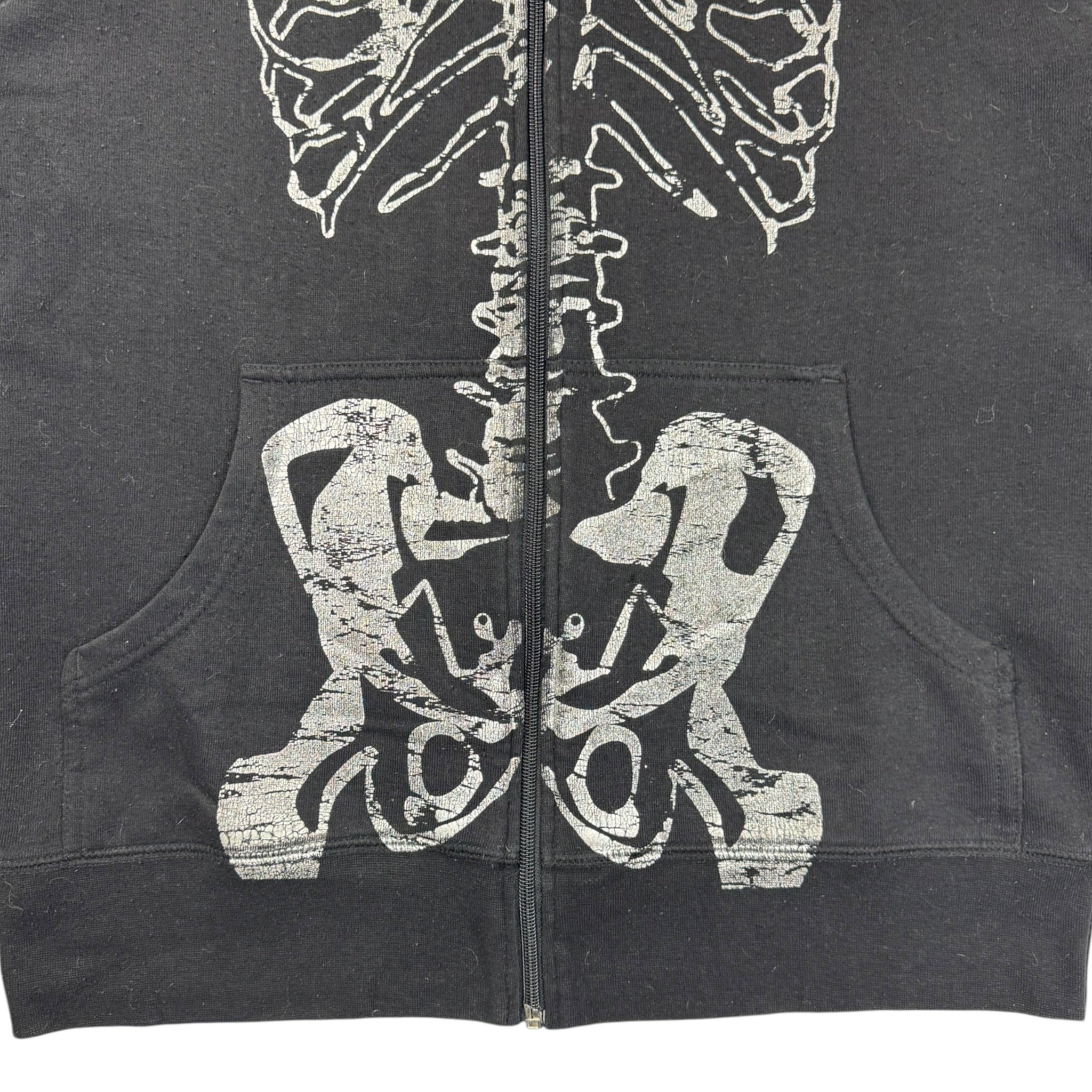 Vintage Vision Streetwear Skeleton Zip Up Hoodie