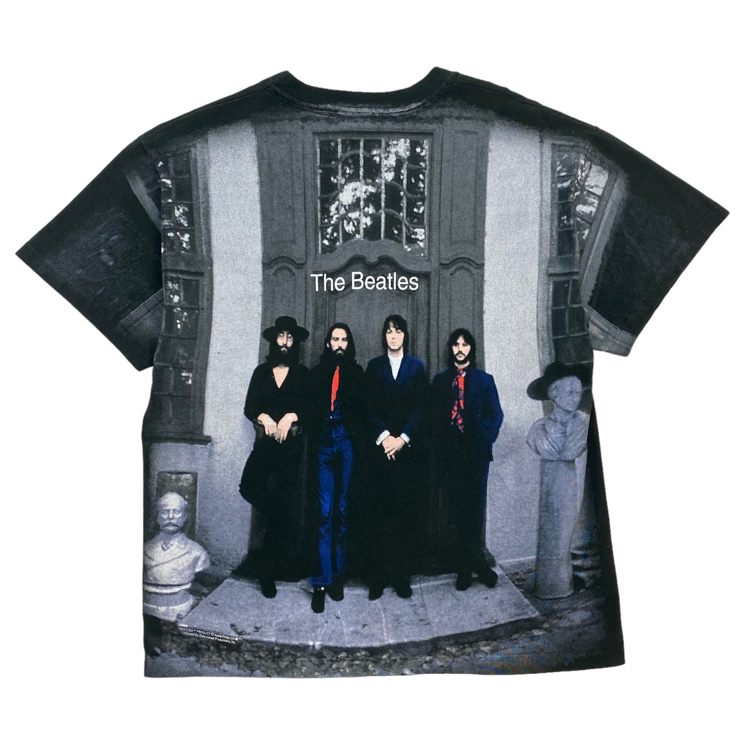 Vintage Beatles All Over Print Shirt - Black Band Shirt