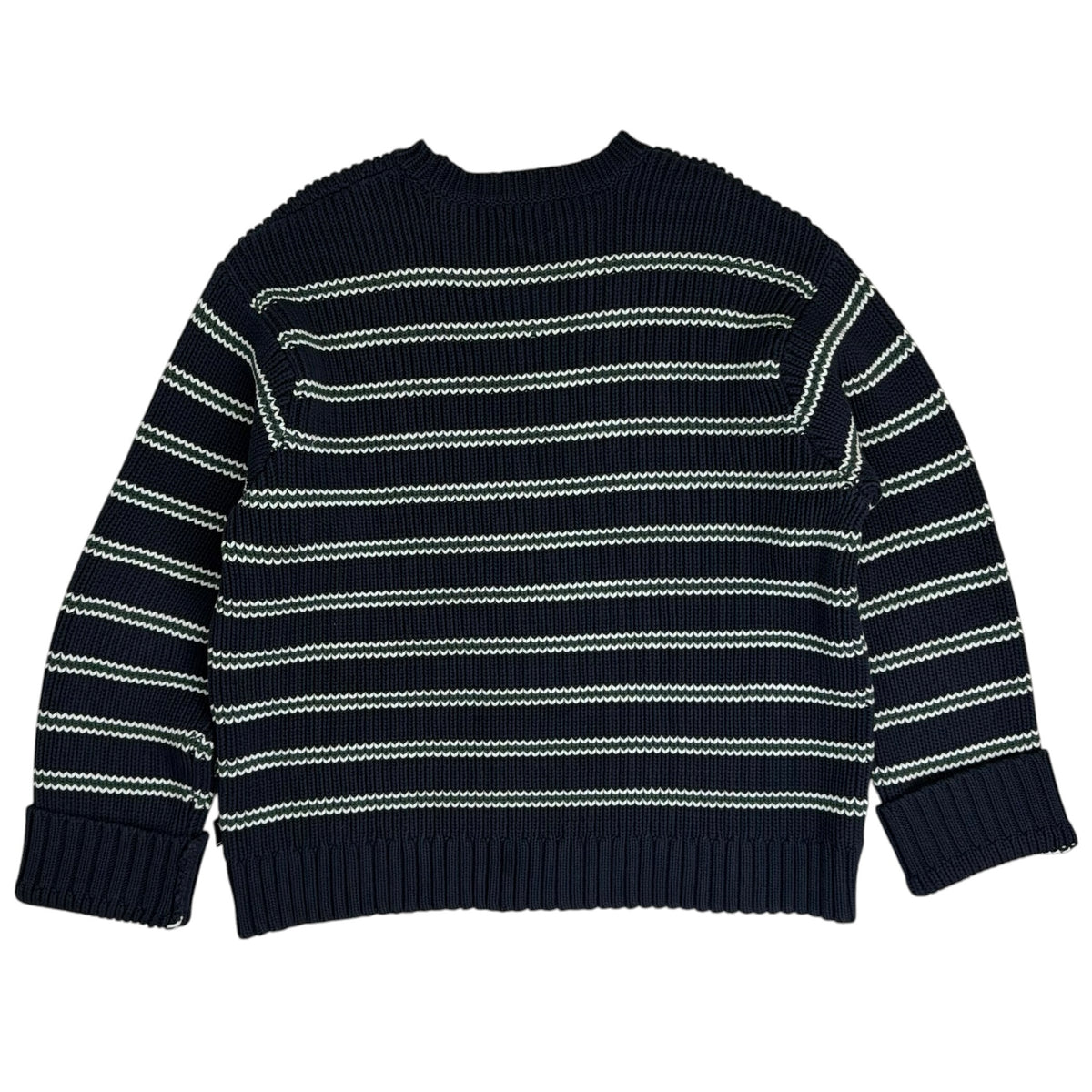 FW25 Stussy Stripe Knit Crewneck Navy