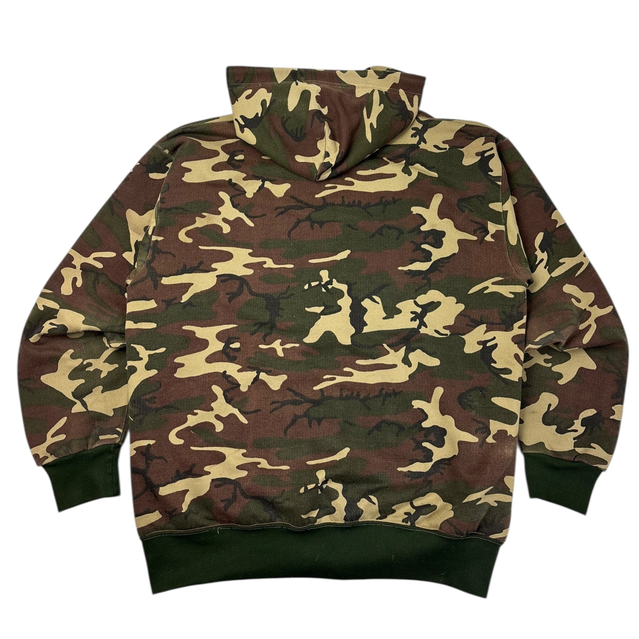 Vintage Waffle Lined Woodland Camo Zip Hoodie