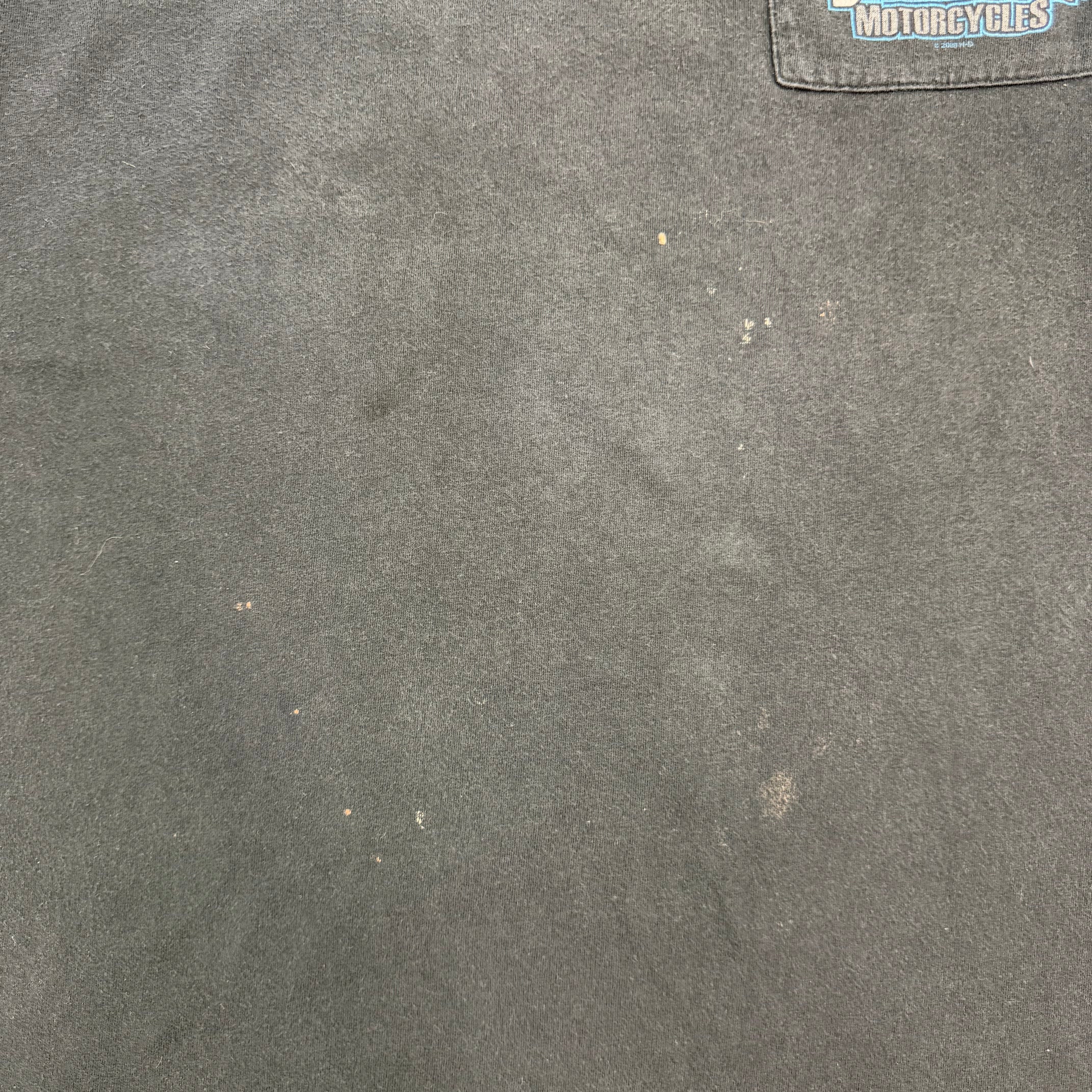Vintage Harley Davidson Motorcycles Flame Sleeve Button Up Shirt Black