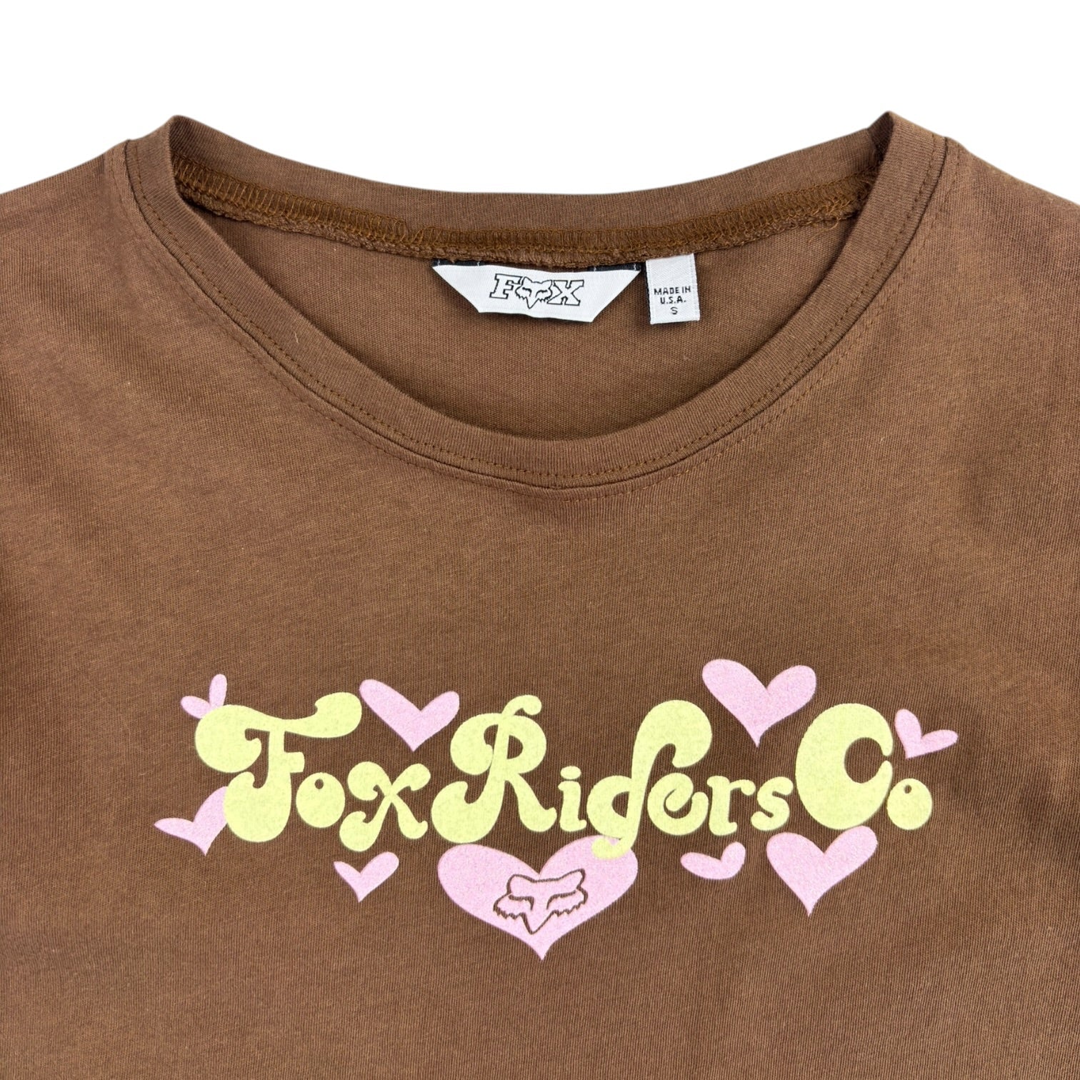 (W) Y2K Fox Racing Baby Tee Brown