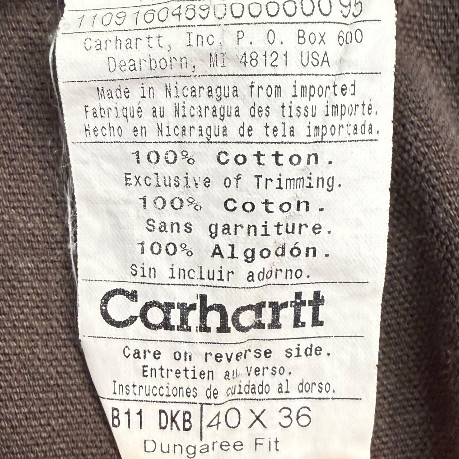 Vintage Carhartt Dungaree Pants Brown
