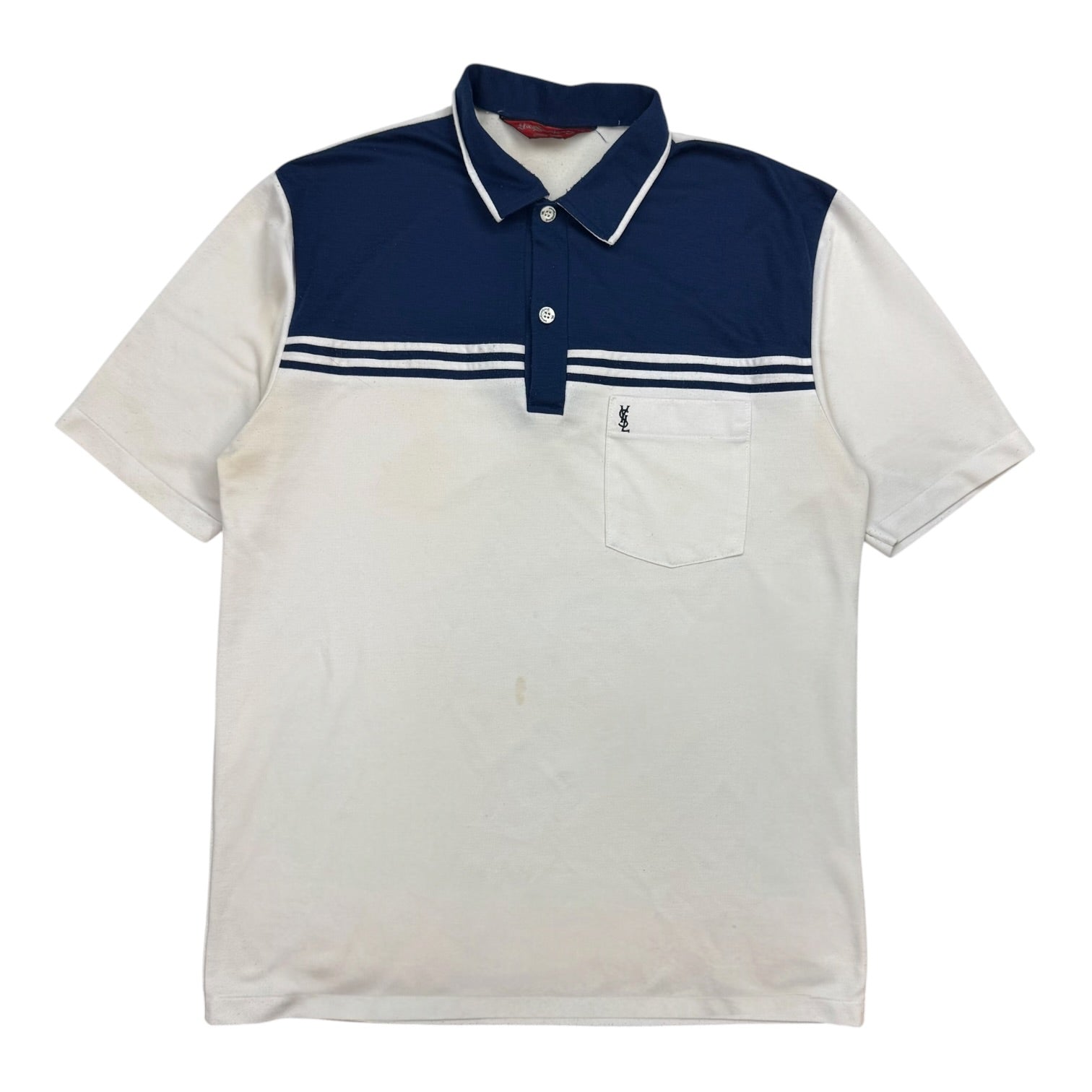 Vintage YSL Sports Wear Polo Blue/White