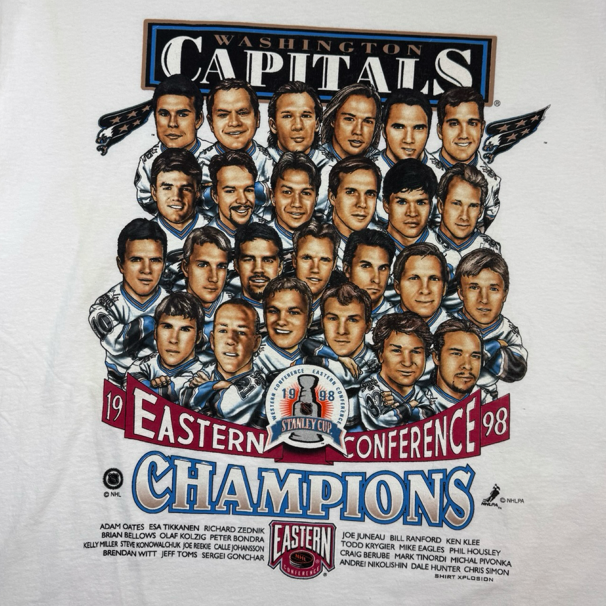1998 Washington Capitals Eastern Conference Champions NHL T-Shirt