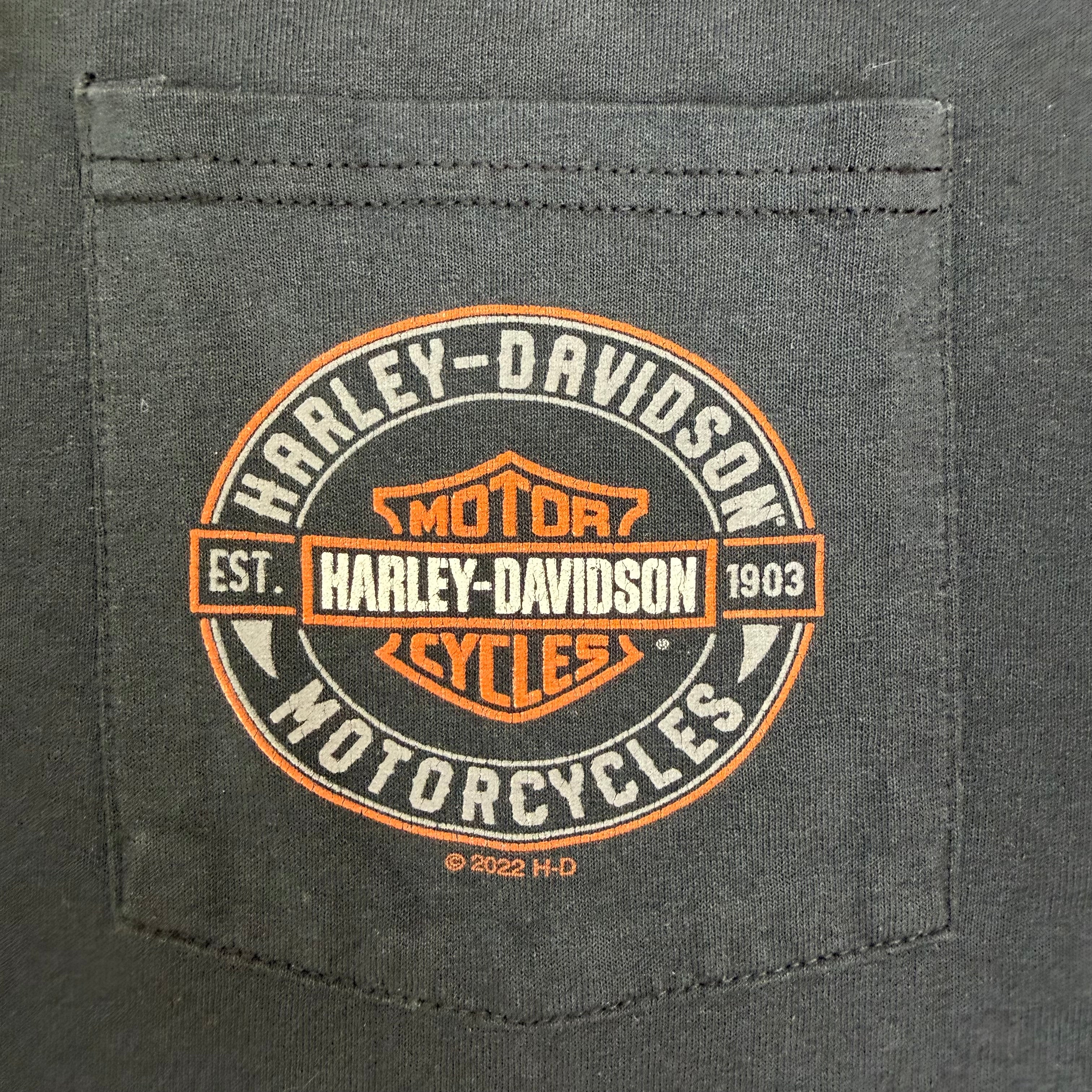 Harley Davidson Lake Havasu Arizona London Bridge Pocket Tee Black
