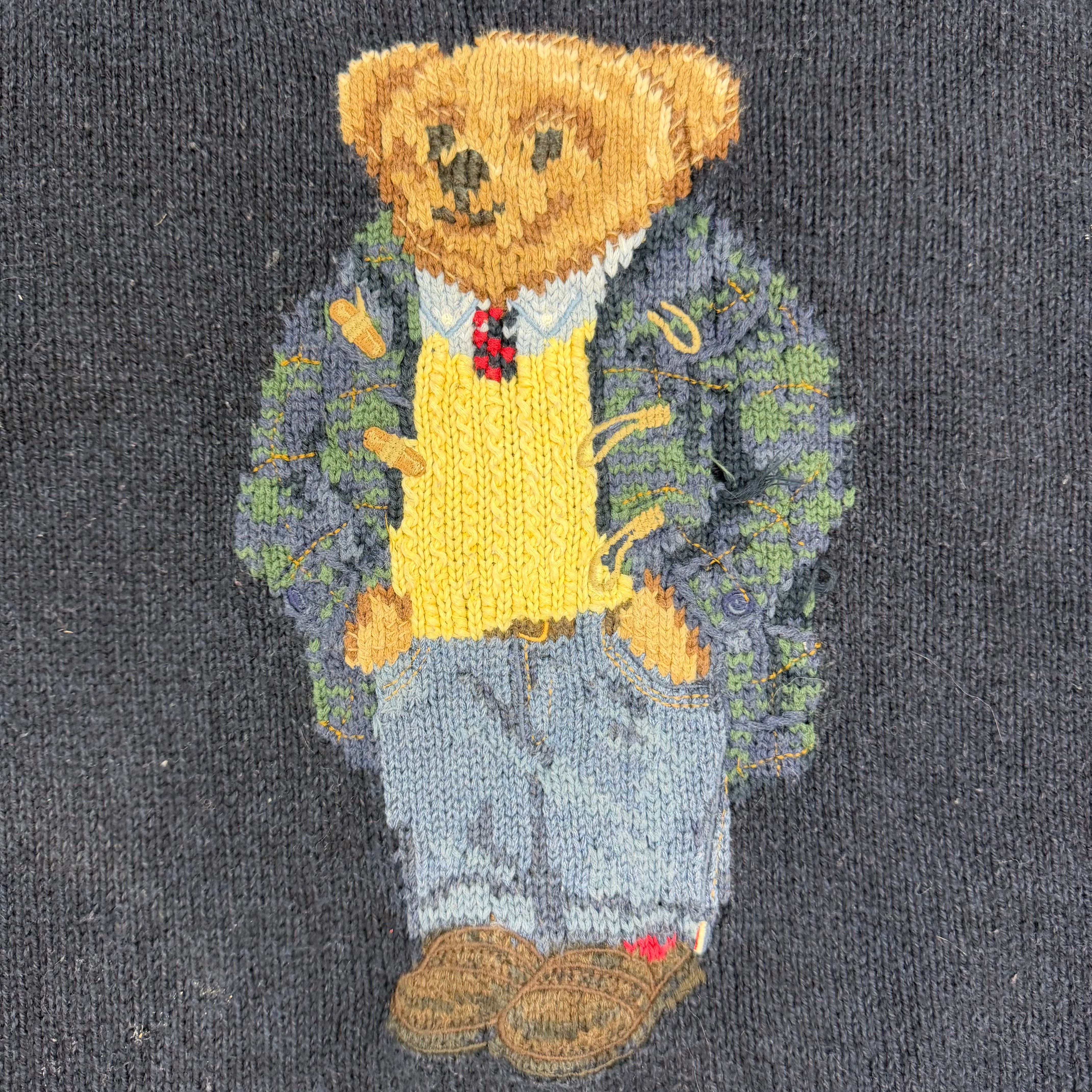 Vintage Polo Ralph Lauren Bear Knit Crewneck Navy