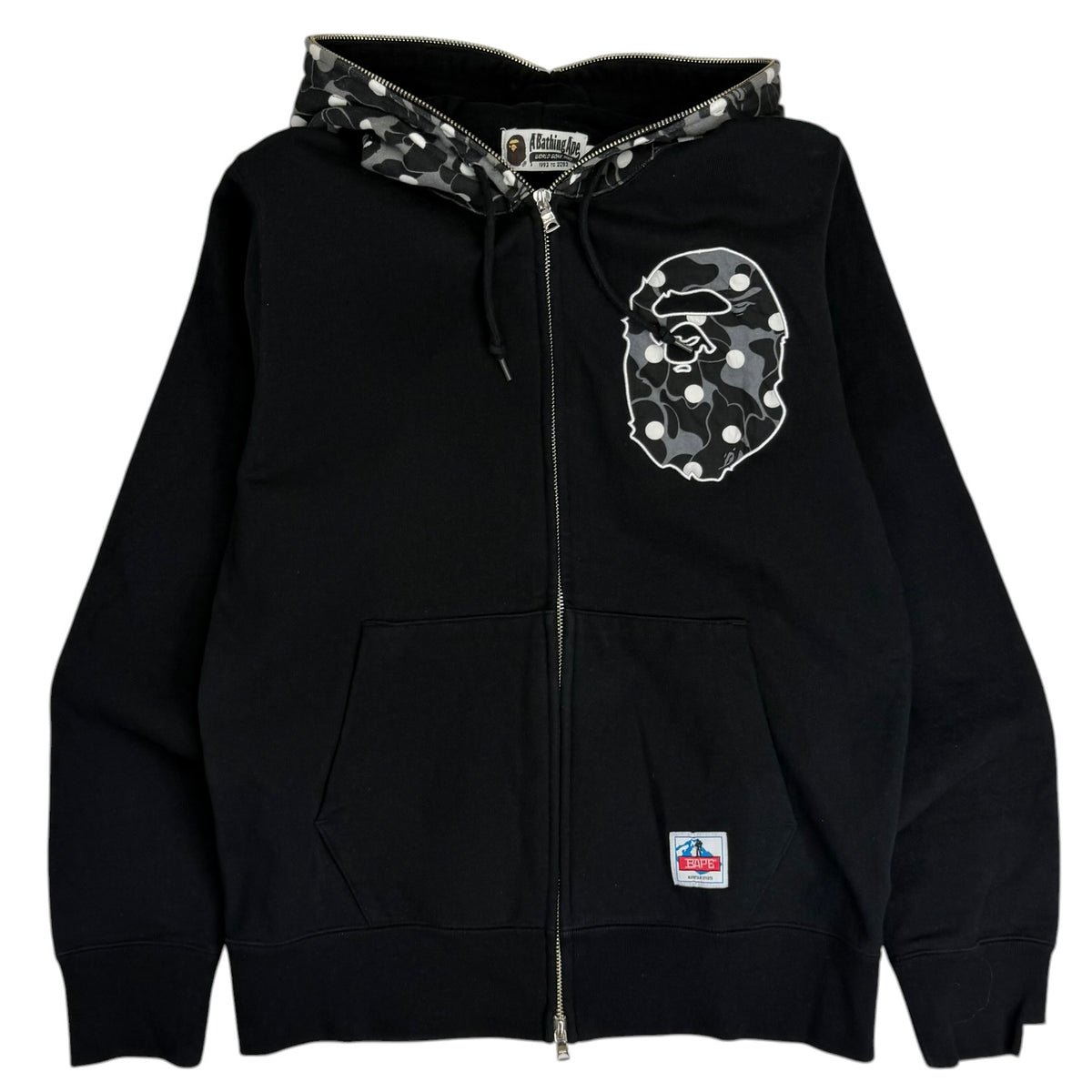 Bape Mountain Sports Polka Dot Camo Full Zip Hoodie Black