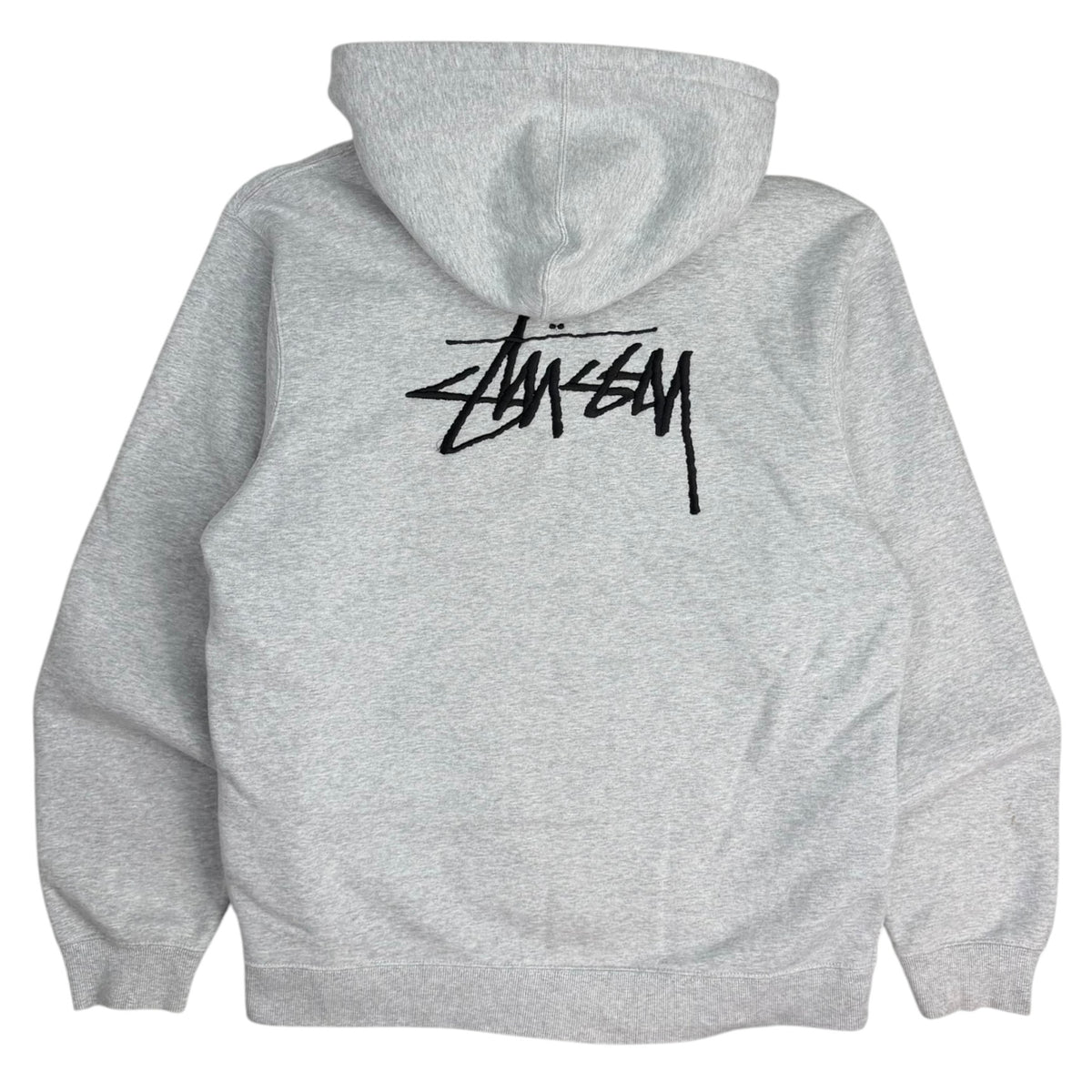 Stussy Embroidered Applique Hoodie Sweatshirt Heather Grey
