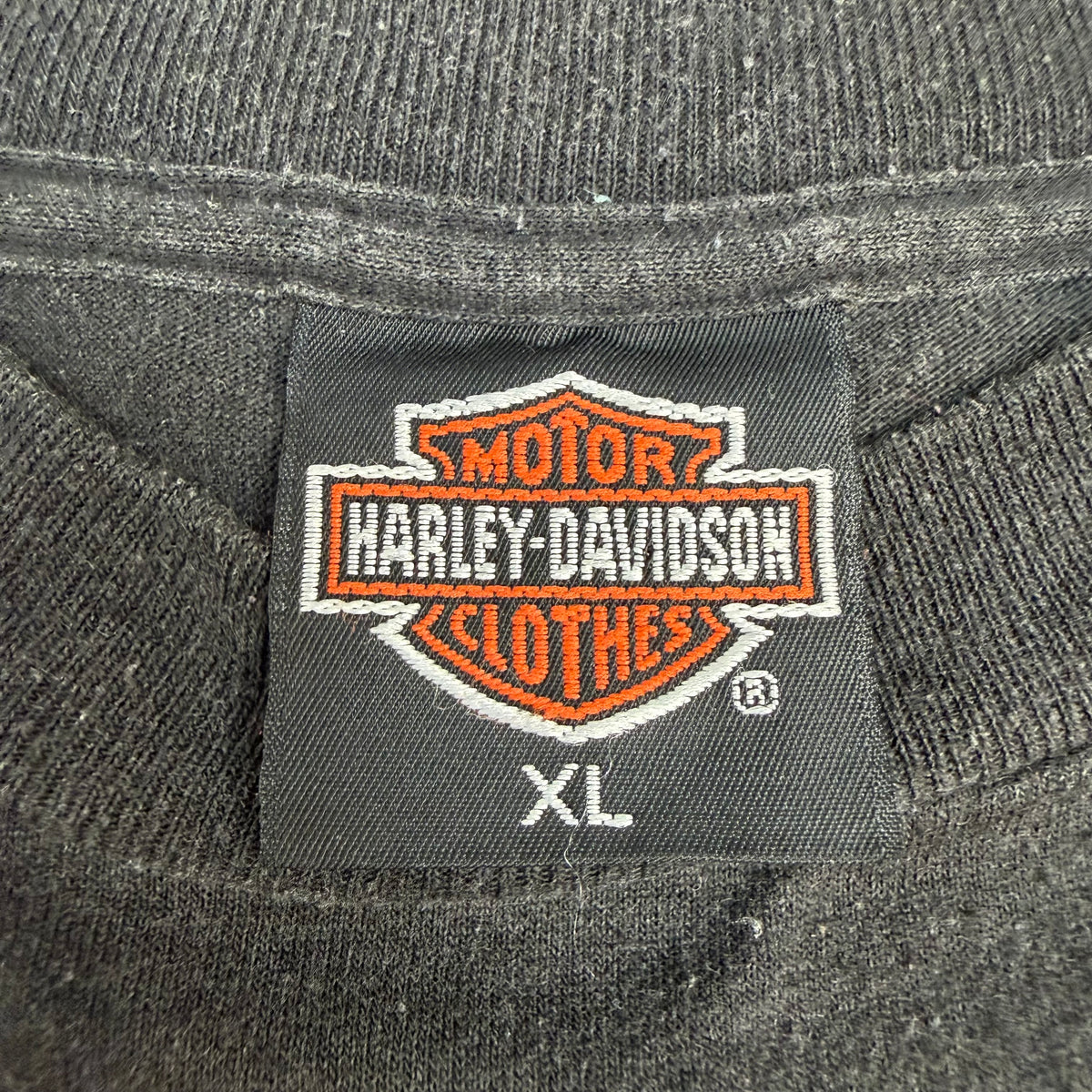 1989 Harley Davidson 3D Emblem Genuine Hawg Tee Faded Black