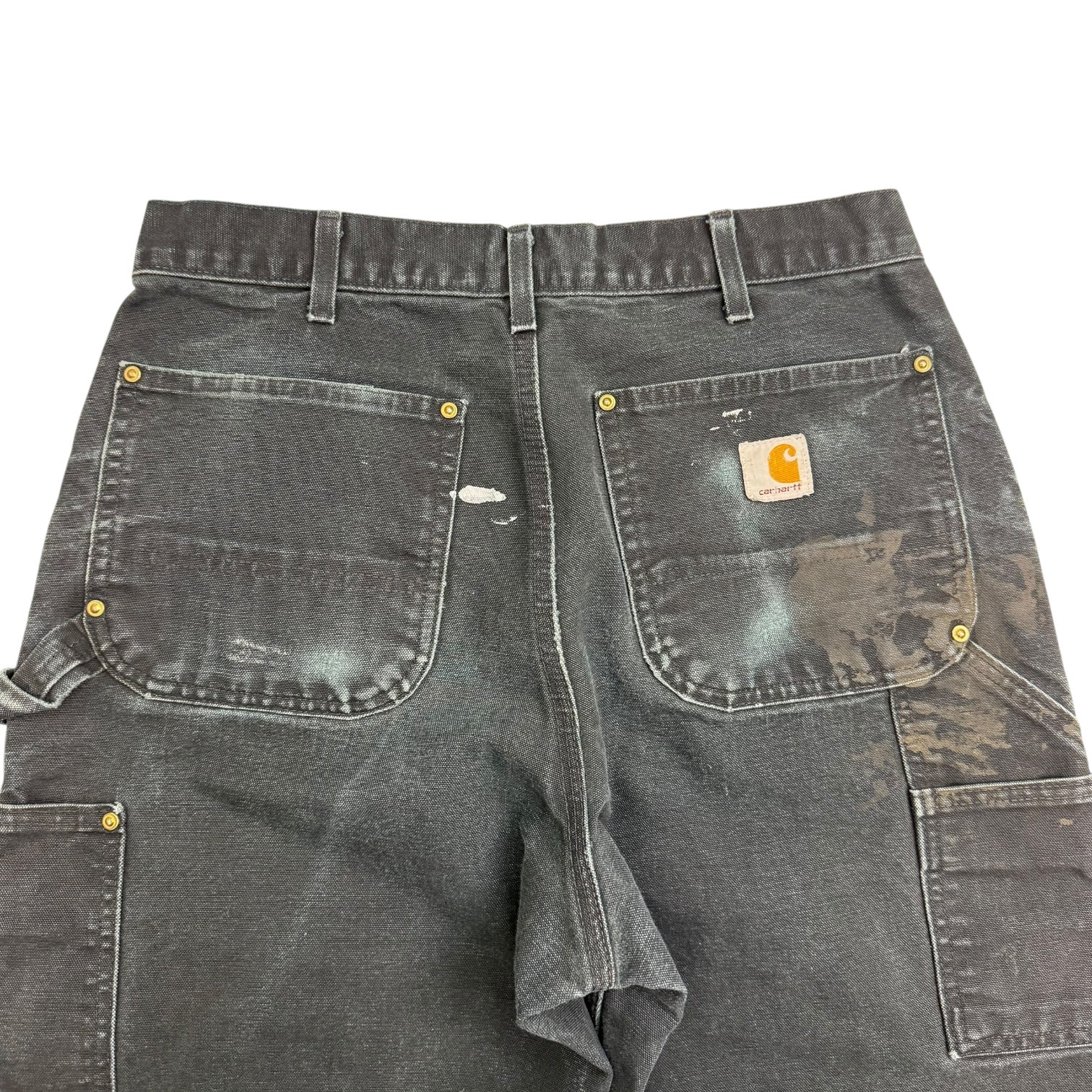 Vintage Carhartt Double Knee Pants Paint Splatter Black
