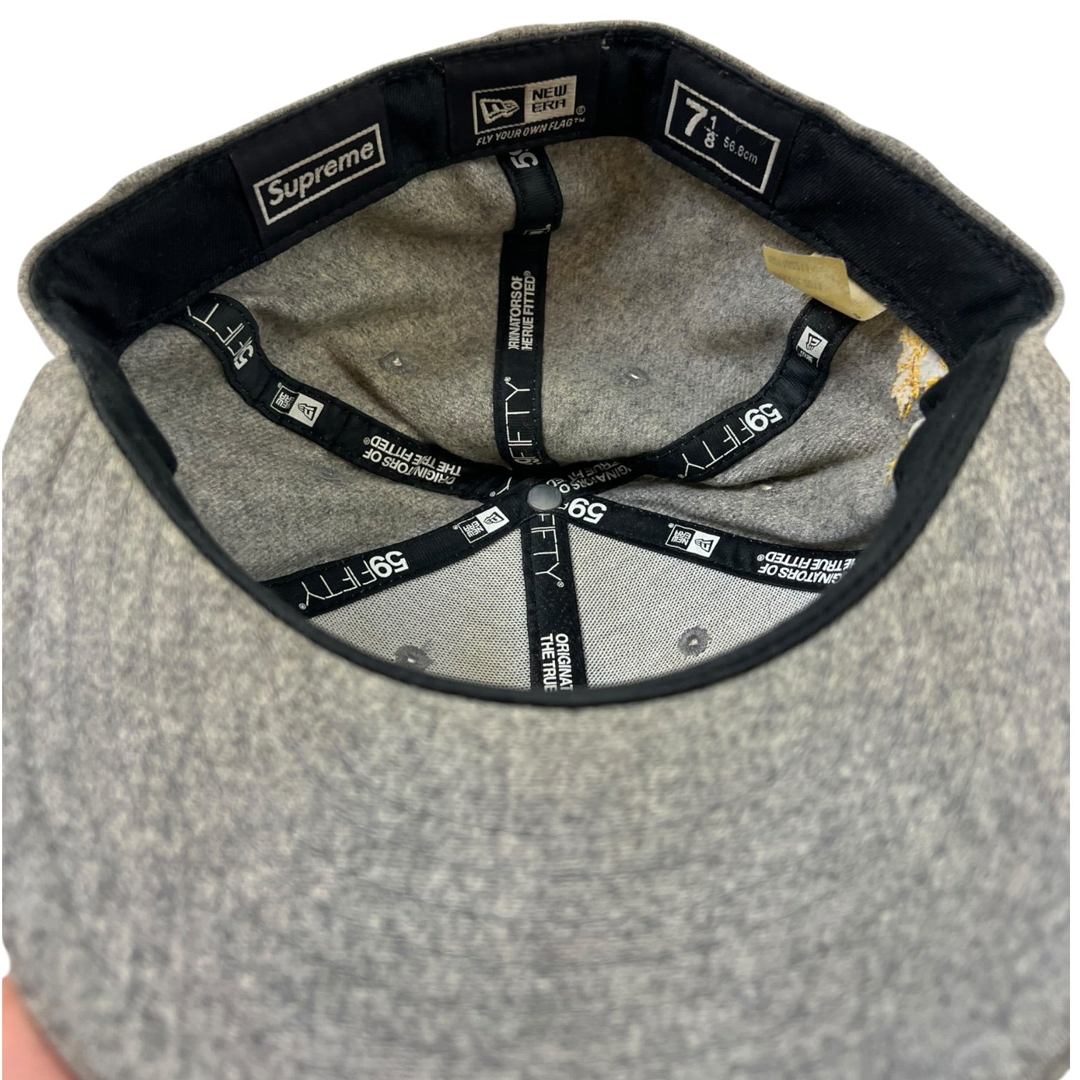 Supreme New Era National Champions Box Logo Fitted Cap Grey