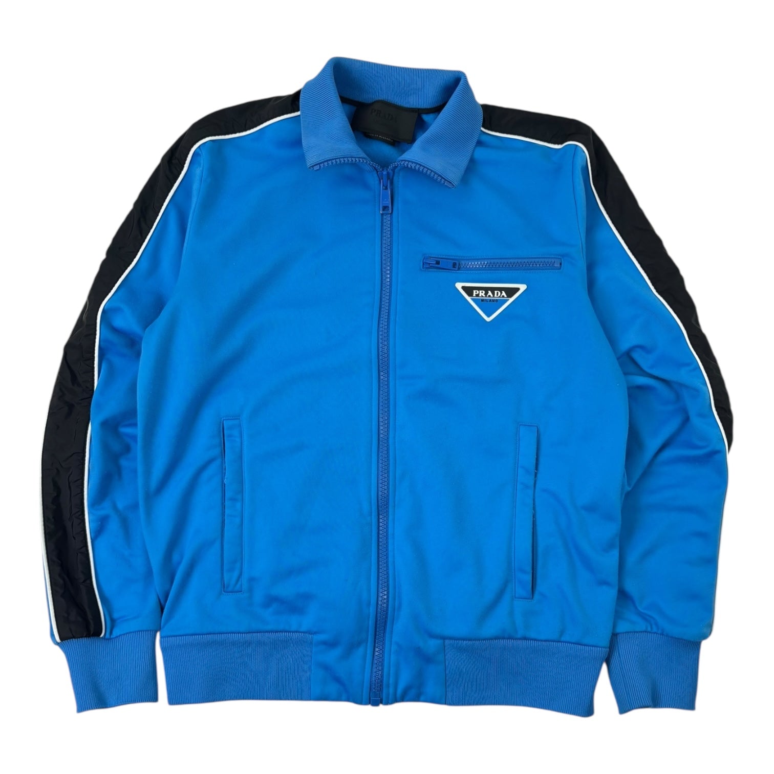 Prada Runproof Technical Fleece Track Jacket Blue