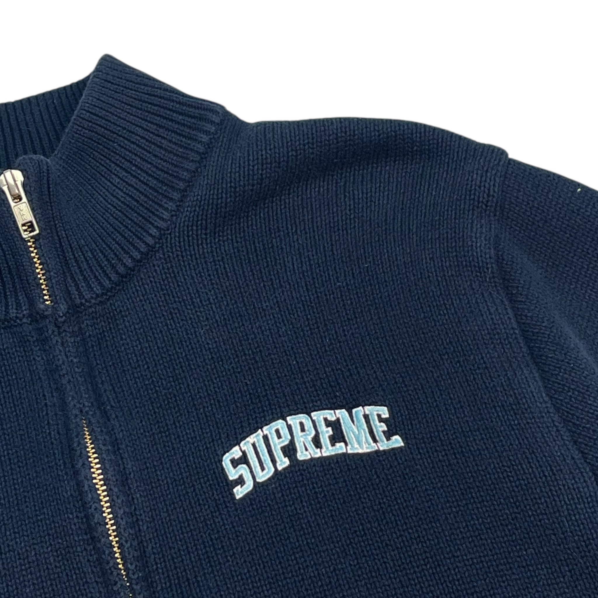 Supreme Half Zip Mock Neck Sweater Navy