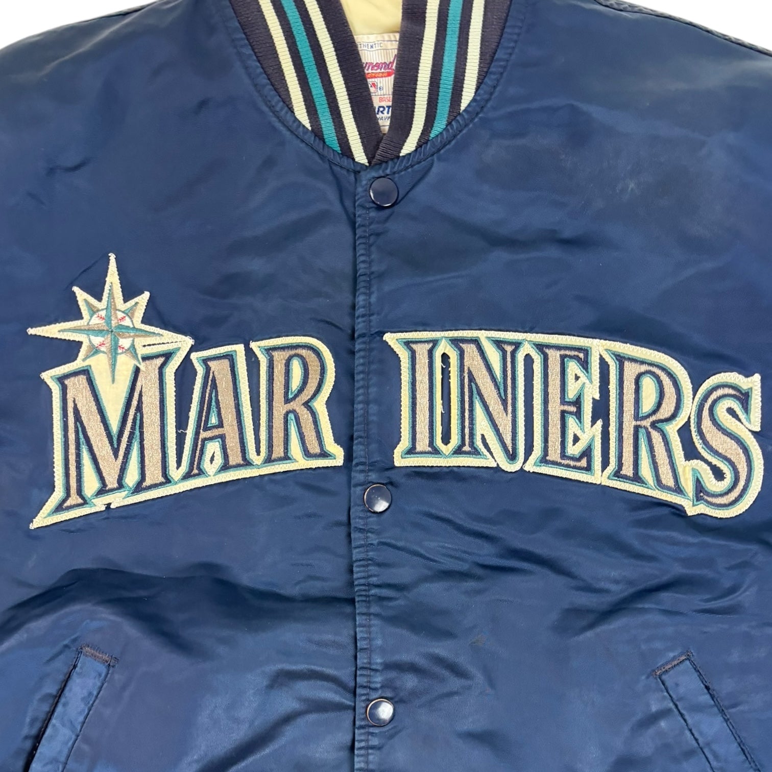 Vintage Seattle Mariners Starter Satin Varsity Jacket Blue