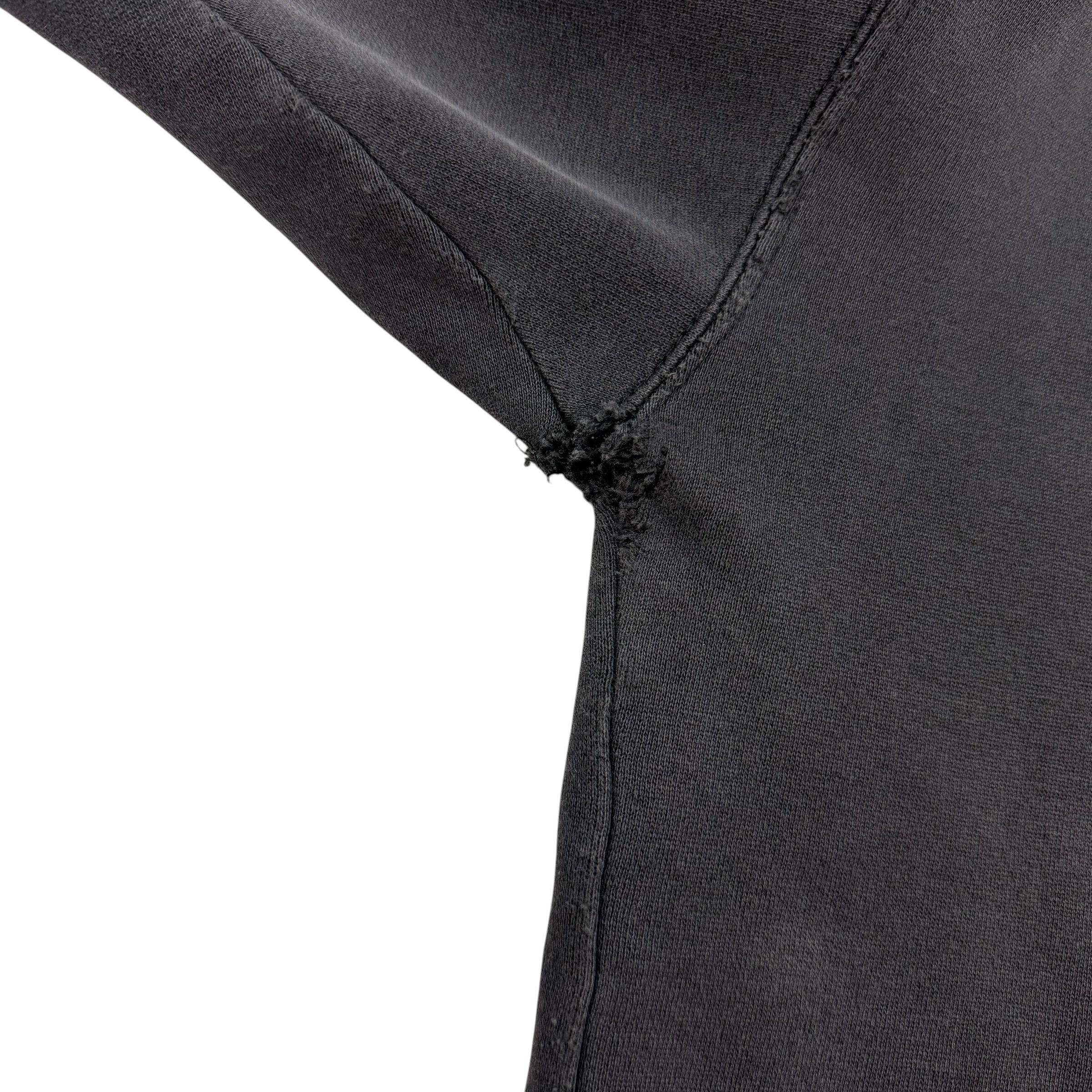 Vintage Independent Thermal Lined Zip Up Hoodie Faded Black