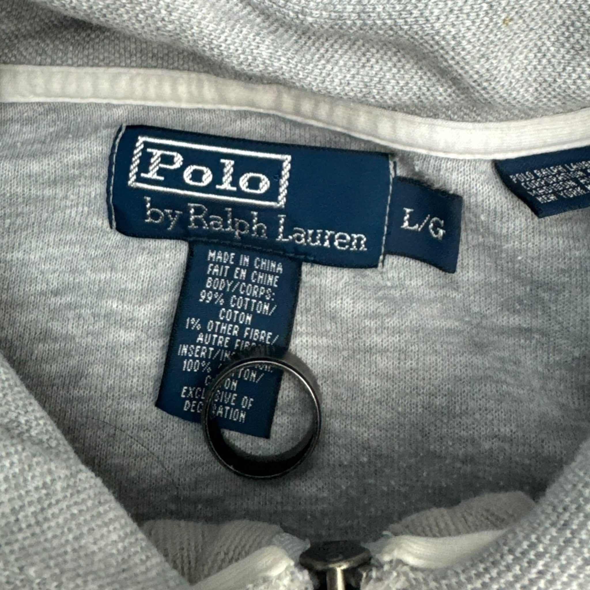 Vintage Polo Ralph Lauren Zip Up Hoodie Grey