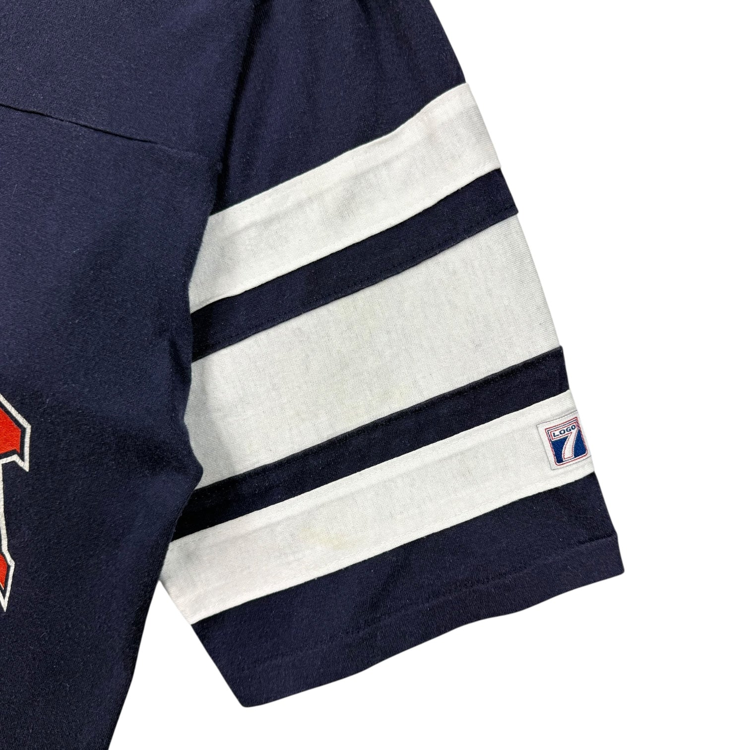 Vintage Logo 7 New York Giants Jersey Tee Dark Blue