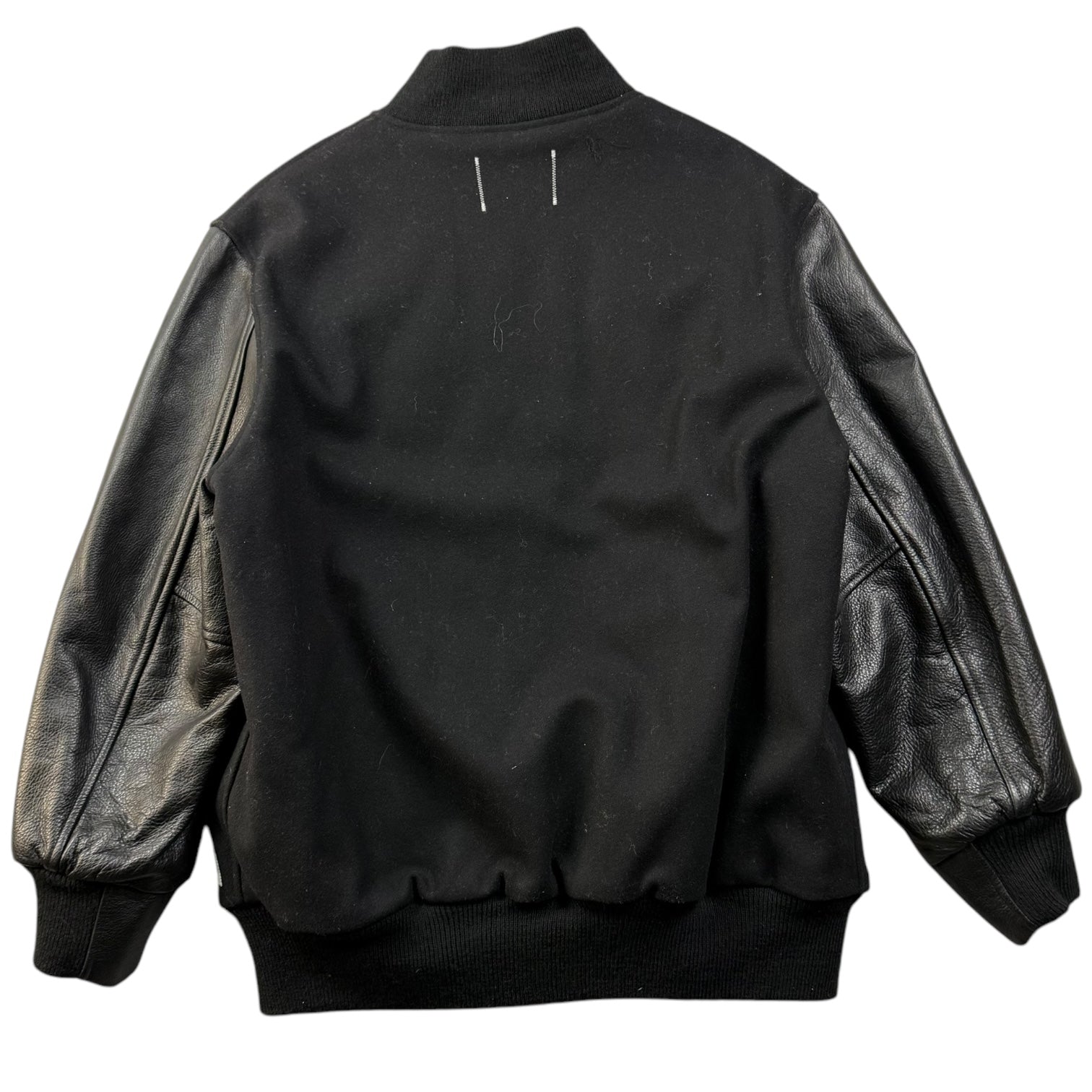 Reigning Champs x Golden Bear Leather Varsity Jacket Black