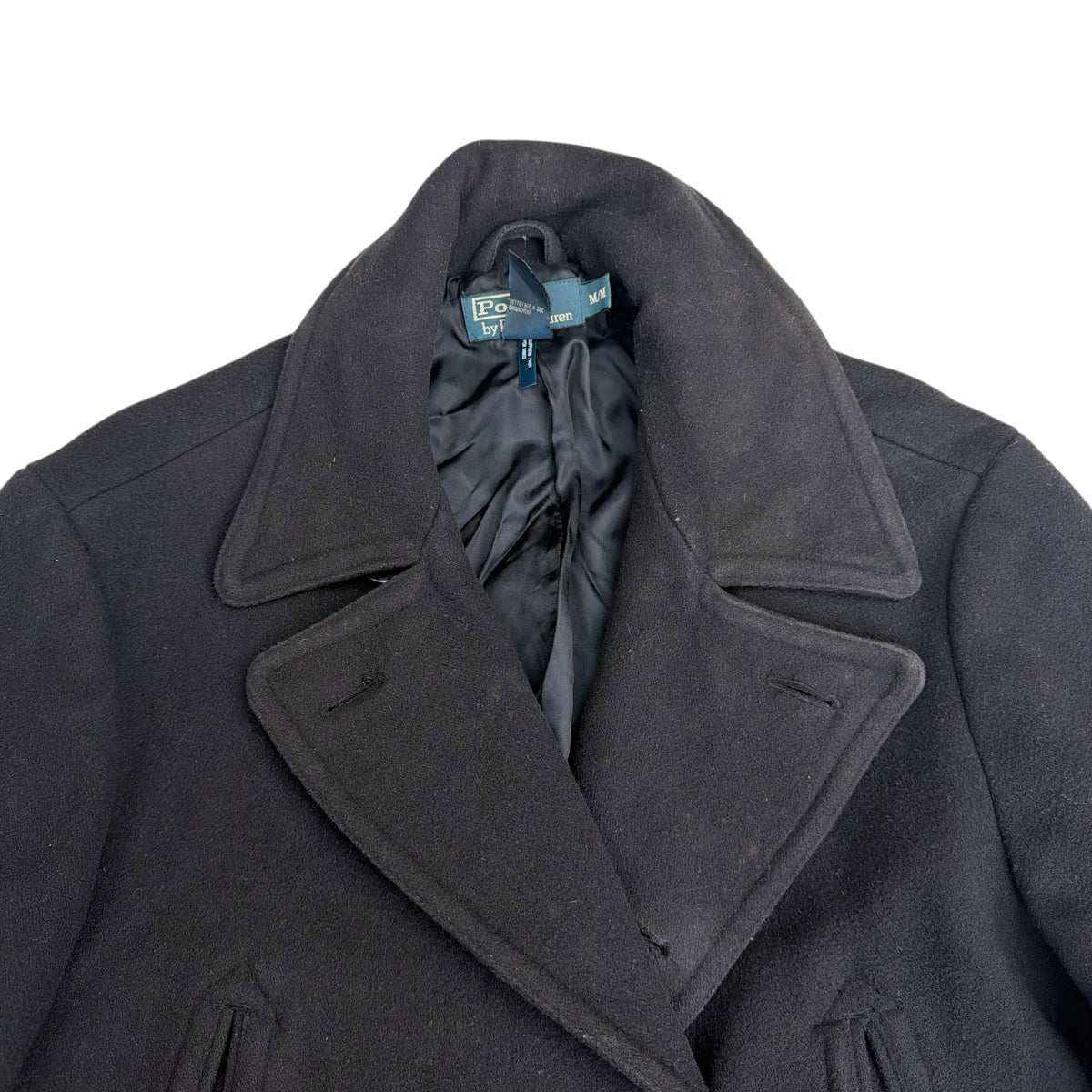 Vintage Polo Ralph Lauren Double Breasted Peacoat Black