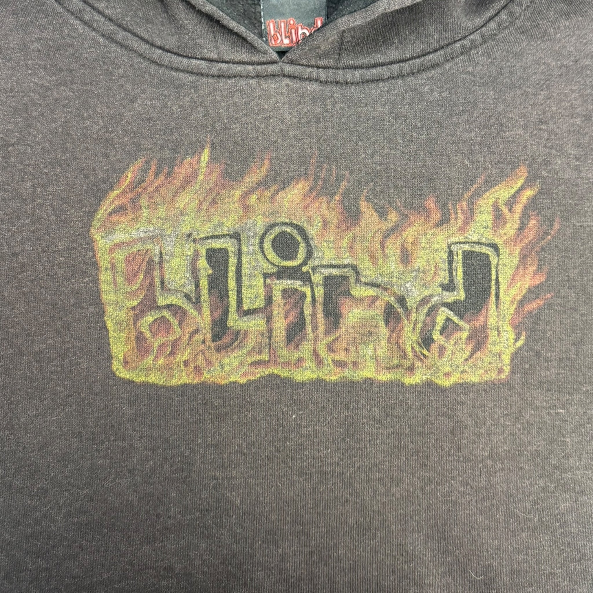 Vintage Blind Skateboards Flame Logo Hoodie Faded
