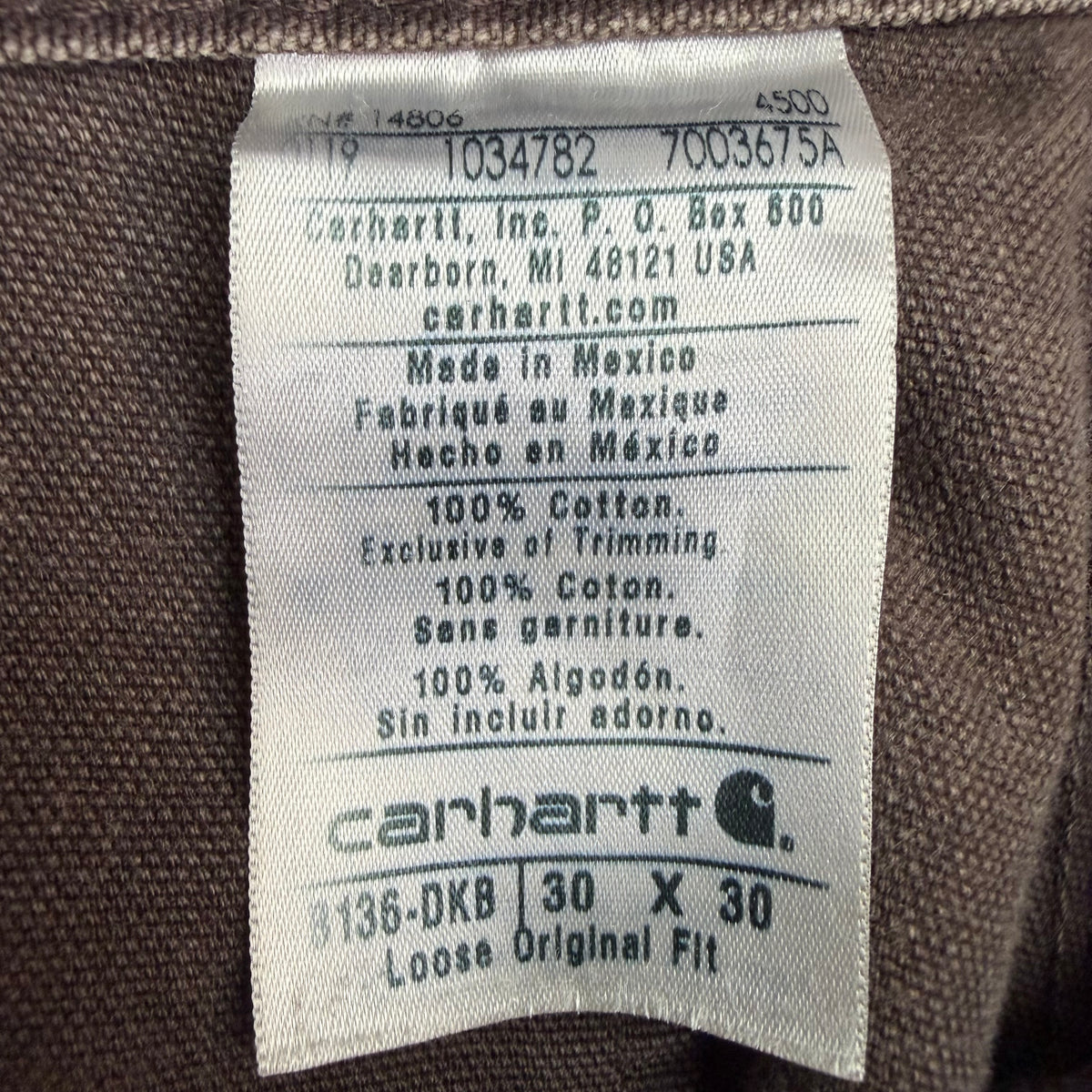 Vintage Carhartt Double Knee Distressed Pants Faded Brown