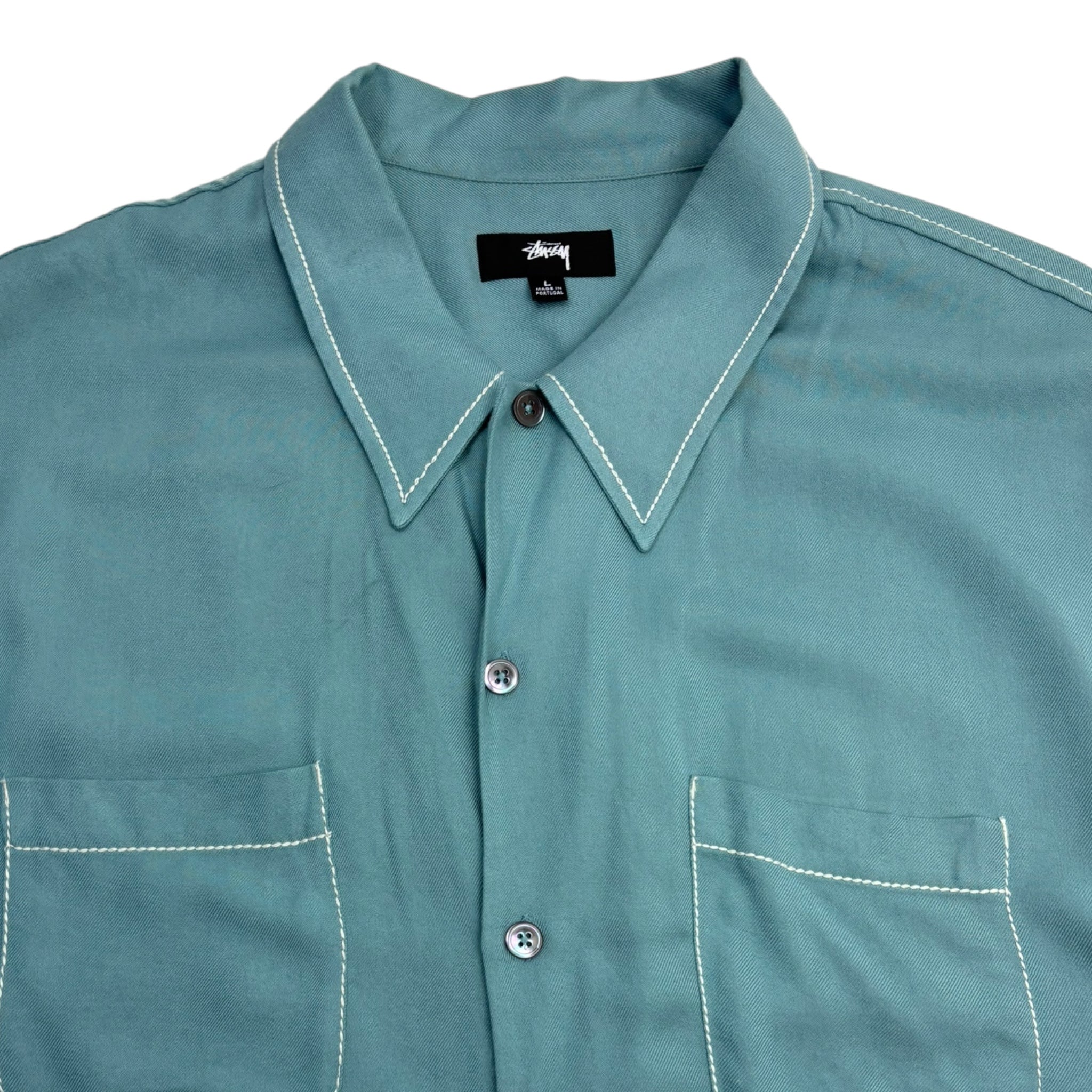 Stussy Contrast Pick Pick Stitched Button-Up Shirt