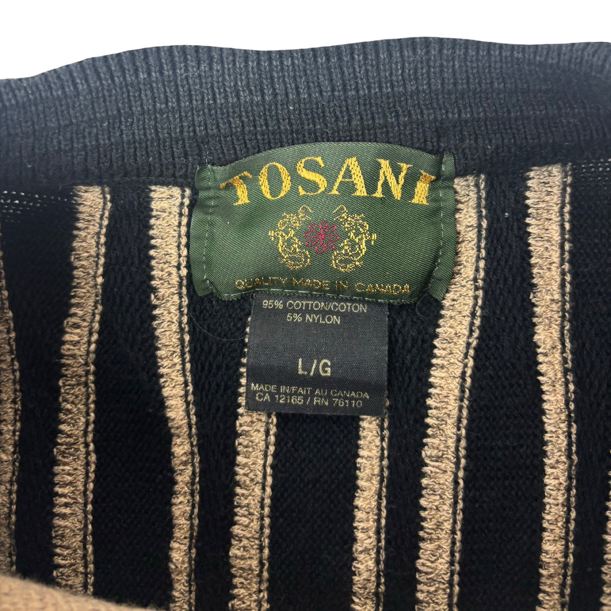 Vintage Tosani 3D Knit Sweater Abstract Beige/Black