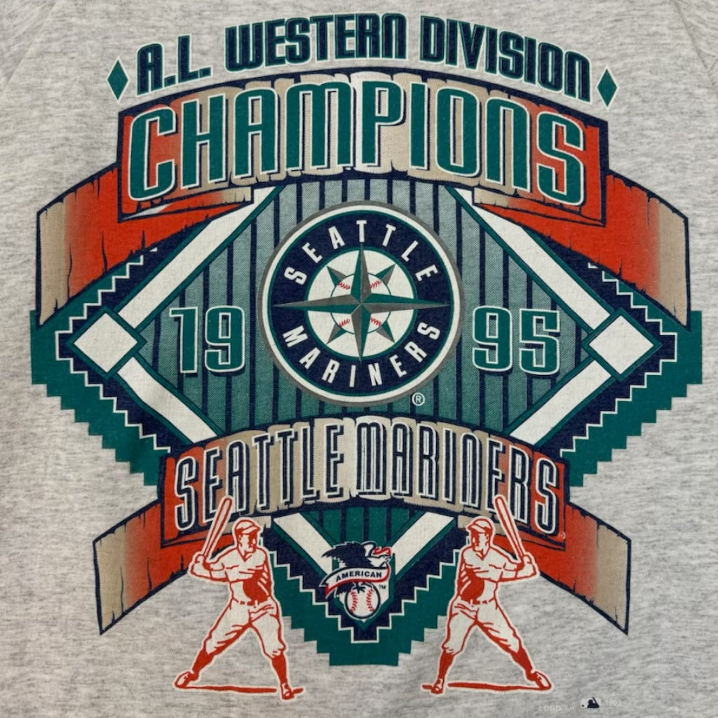 Vintage 1995 Seattle Mariners Division Series T-Shirt Grey