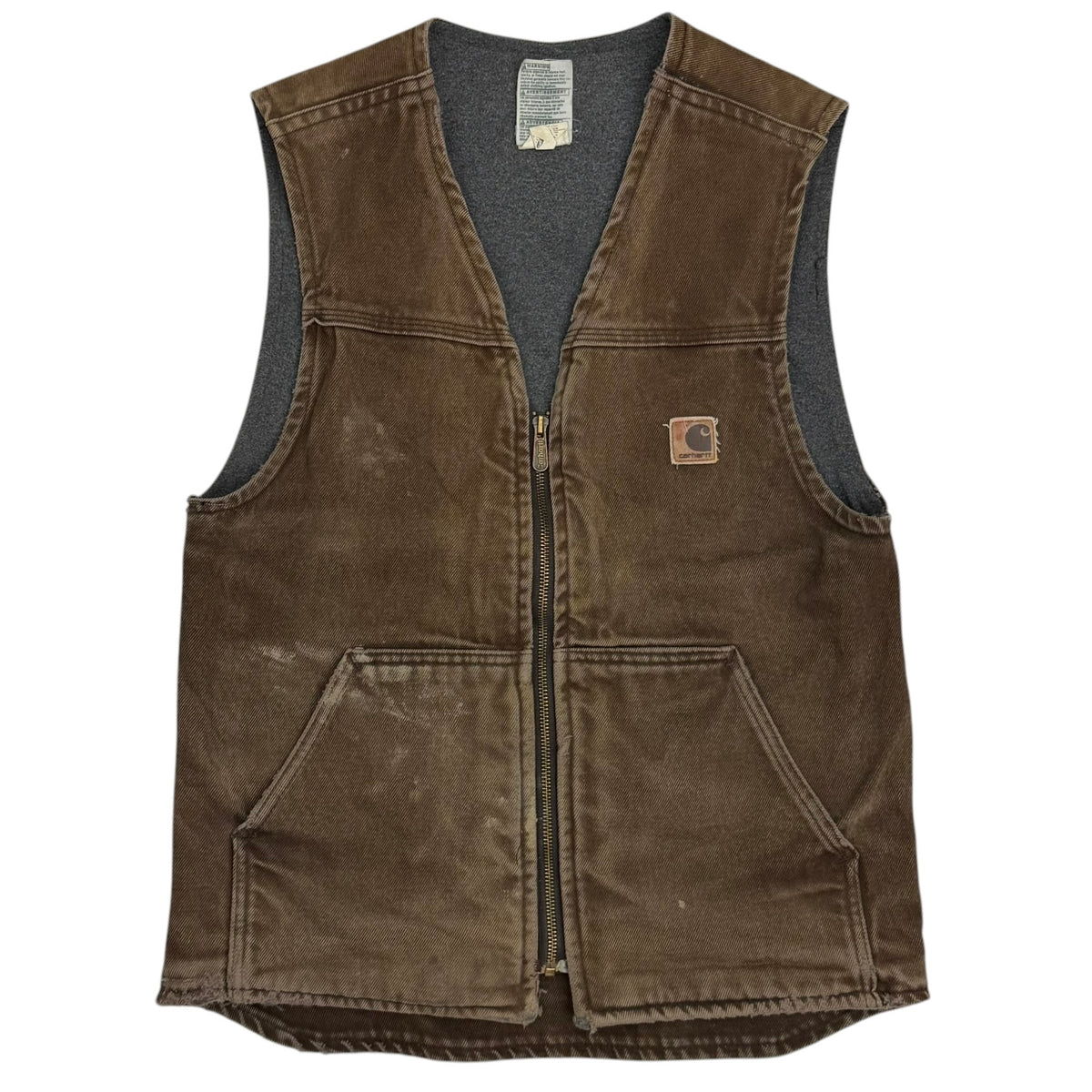 Vintage Carhartt Fleece Lined Vest Faded Brown