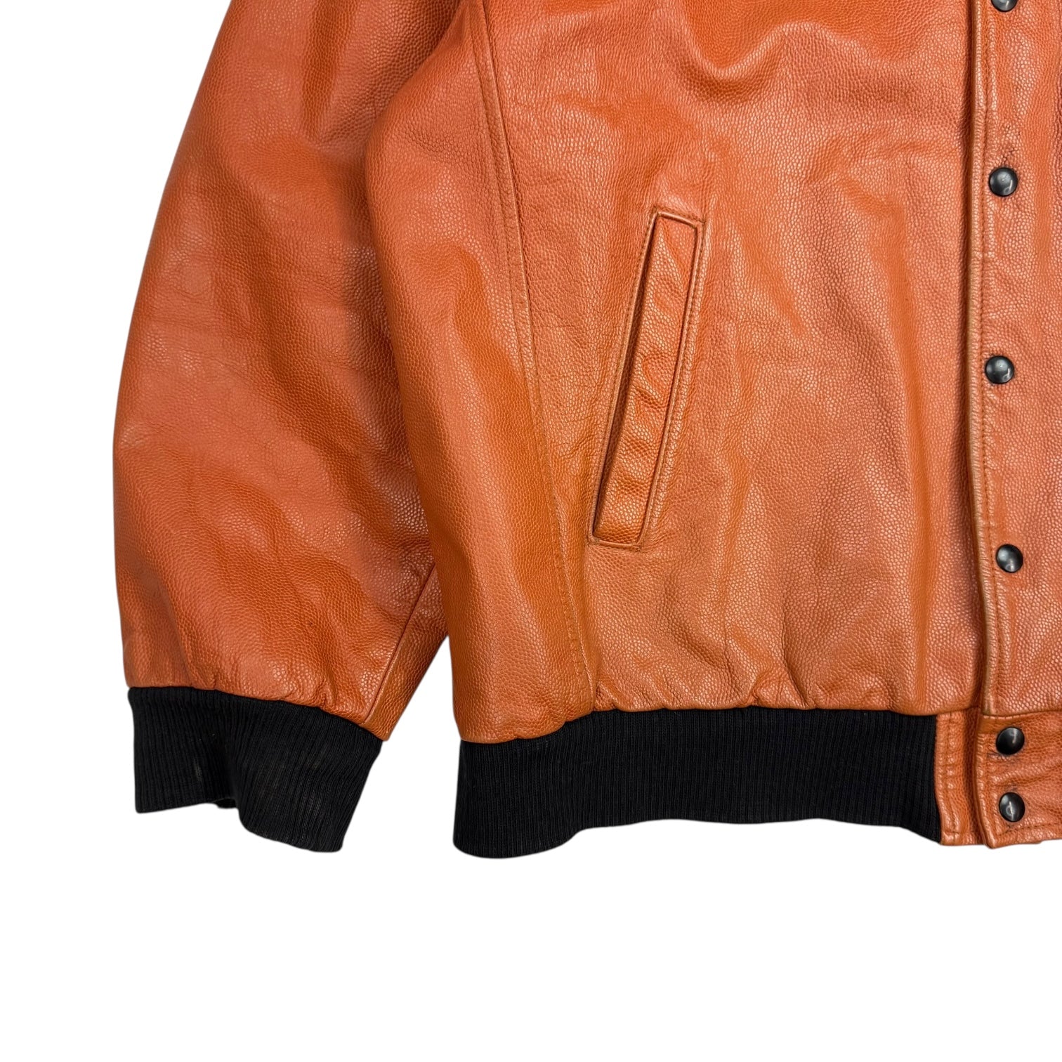 Vintage Spalding Official Game Ball NBA Basketball Leather Jacket Brown