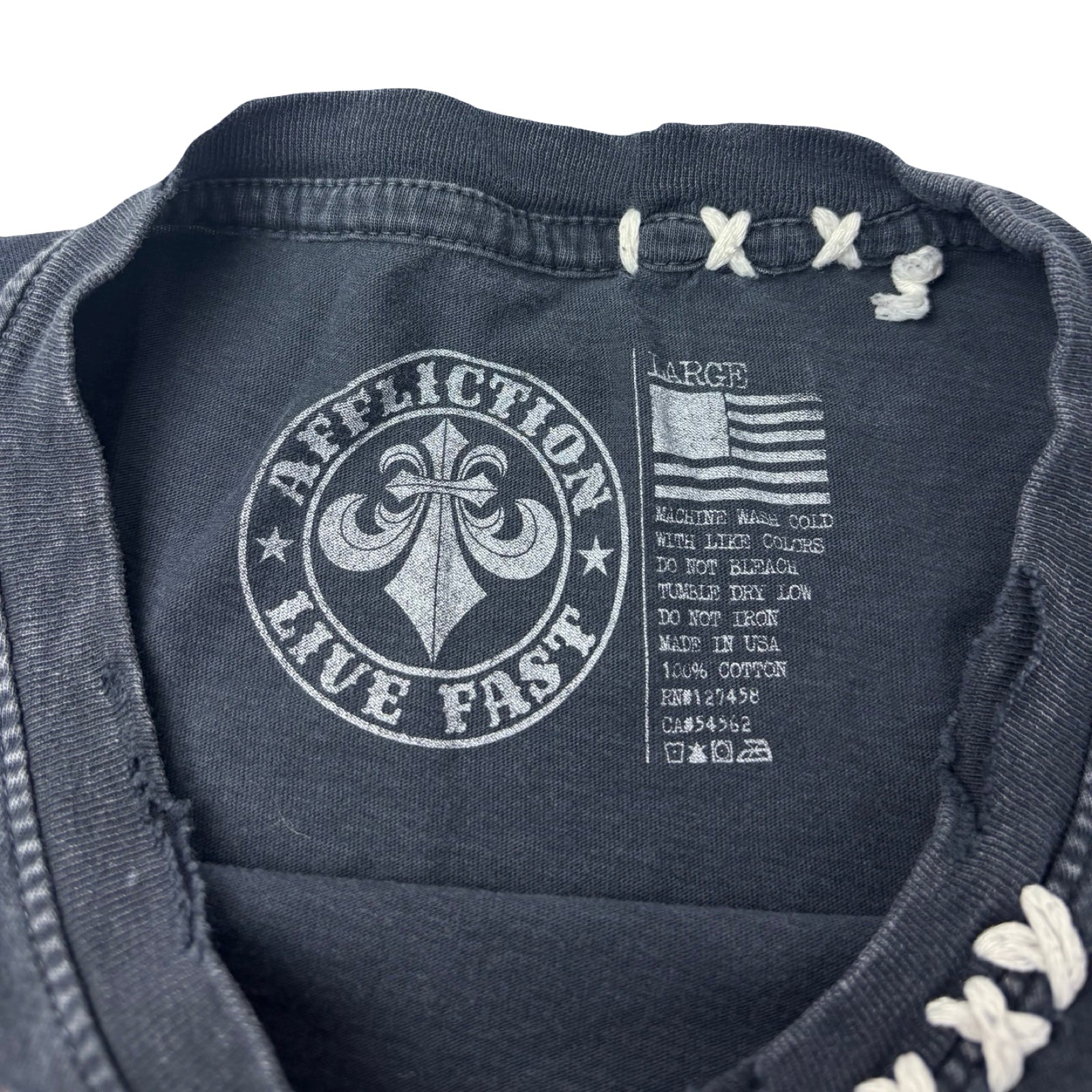 Vintage Y2K Trashed Affliction Spade T-Shirt