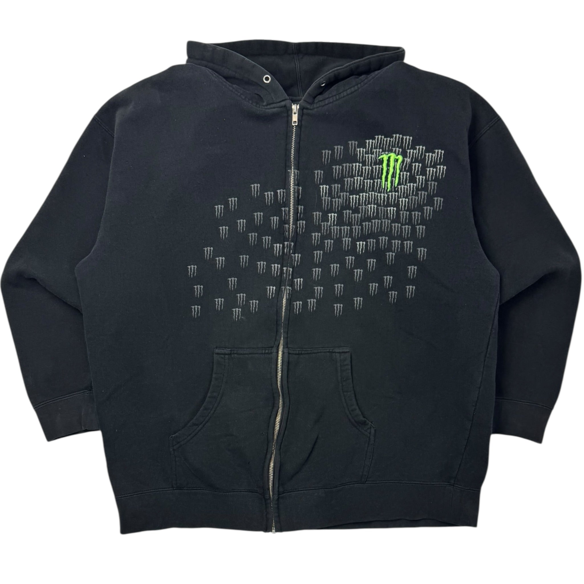 Vintage Y2K Monster Energy Embroidered Zip Up Hoodie