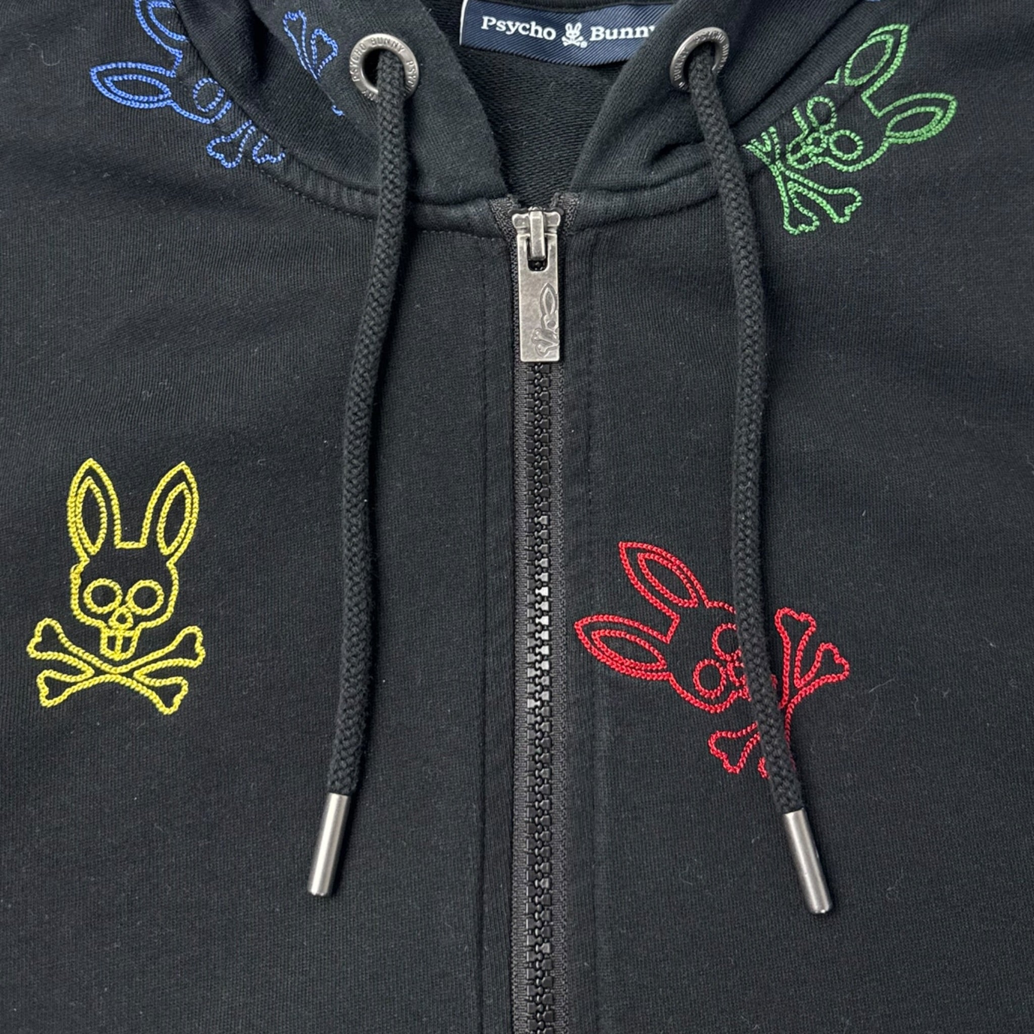 Psycho Bunny Chain Stitch All Over Print Zip Up Hoodie