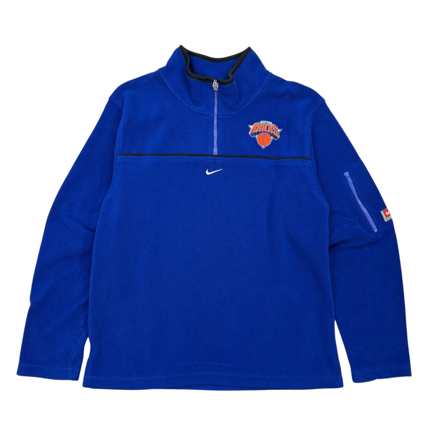 Vintage Youth Nike Teams New York Knicks Quarter Zip Sweater Blue