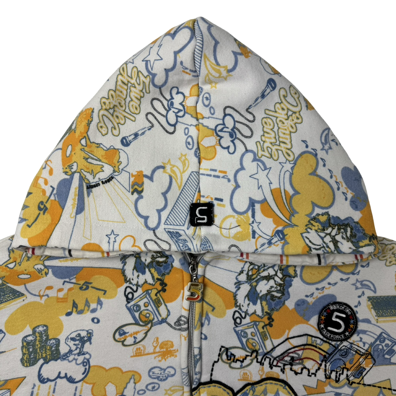 Vintage Y2K 5ive Jungle AOP Hoodie White