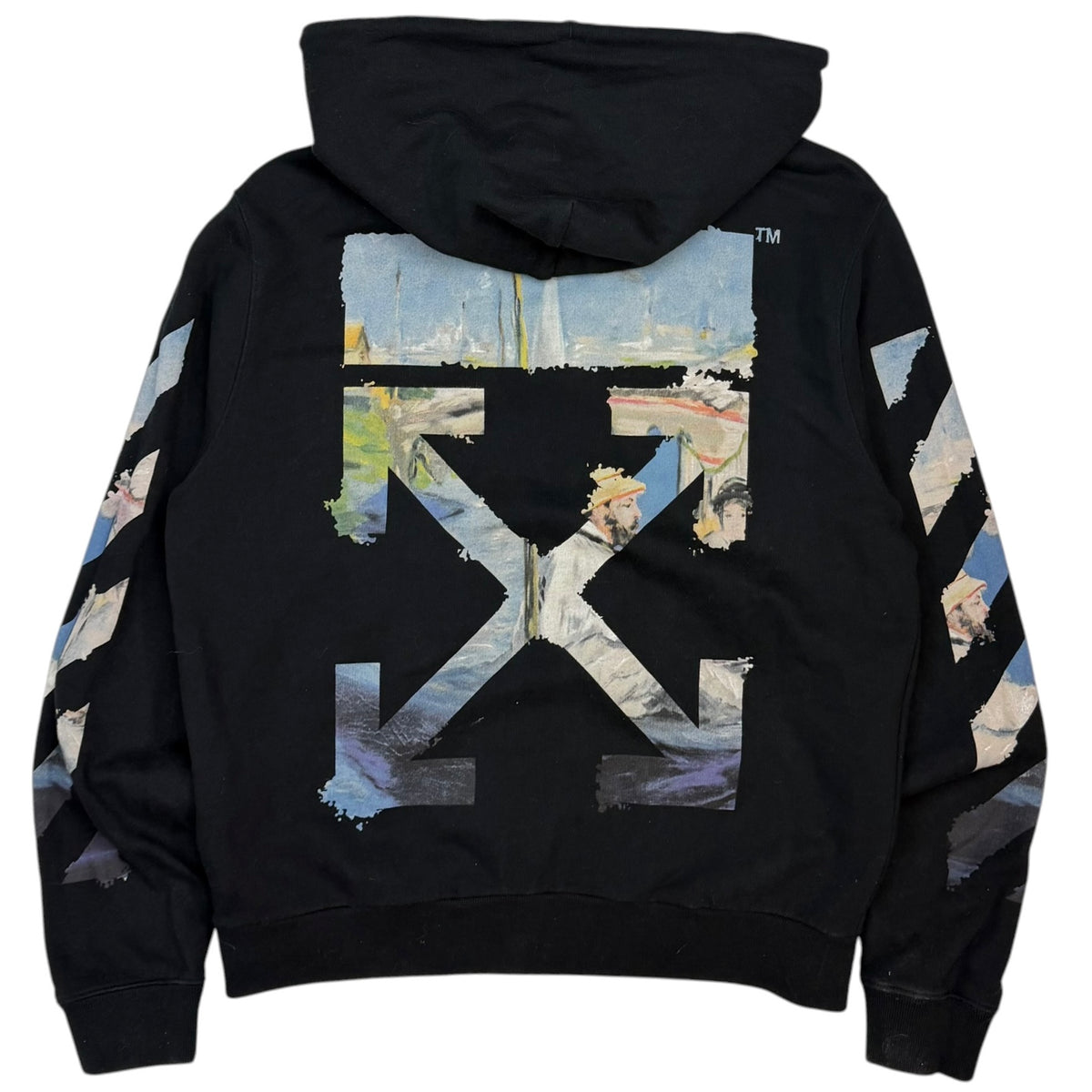 Off-White Impressionism Monet Arrow Zip Up Hoodie Black