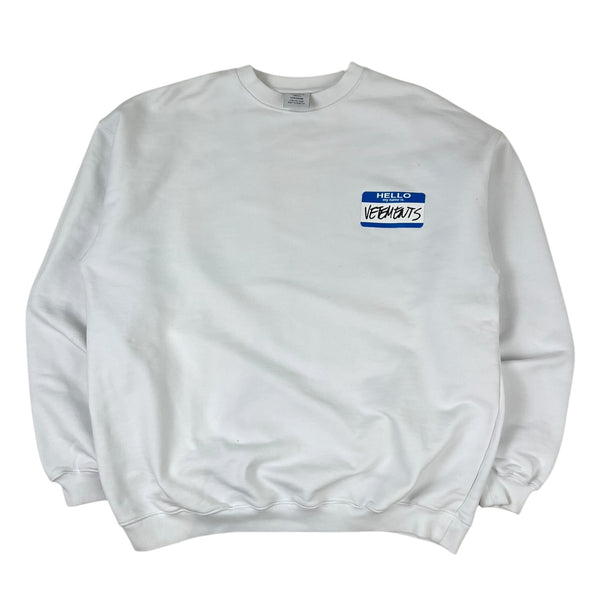 Vetements Hello My Name Is Sweatshirt White