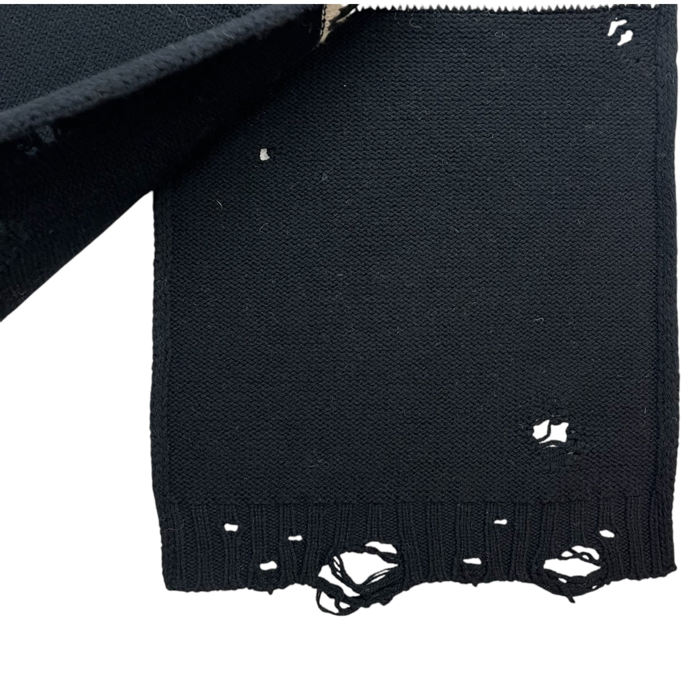 Mason Margiela Distressed Numeric Scarf Black