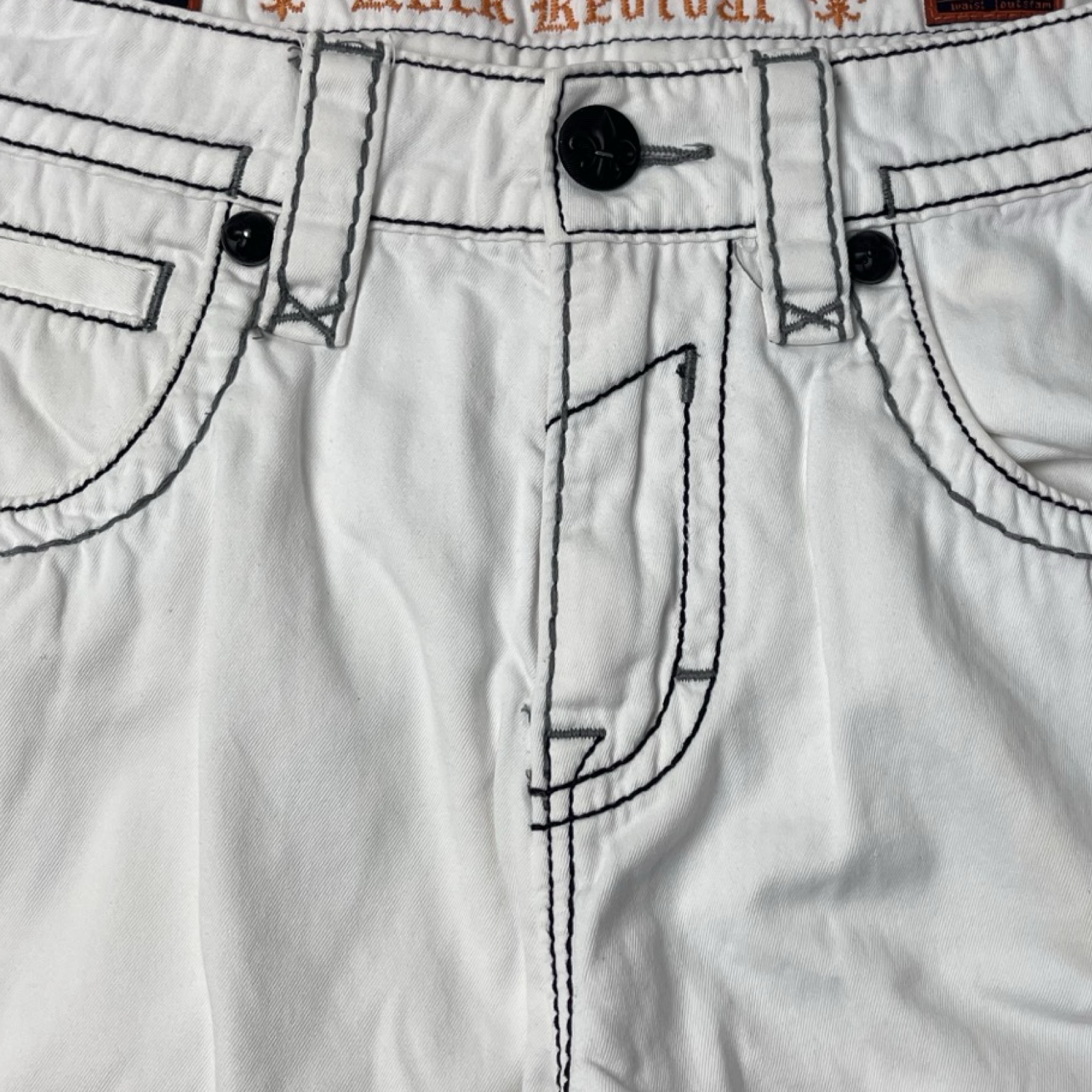 Y2K Rock Revival Embellished Shorts White
